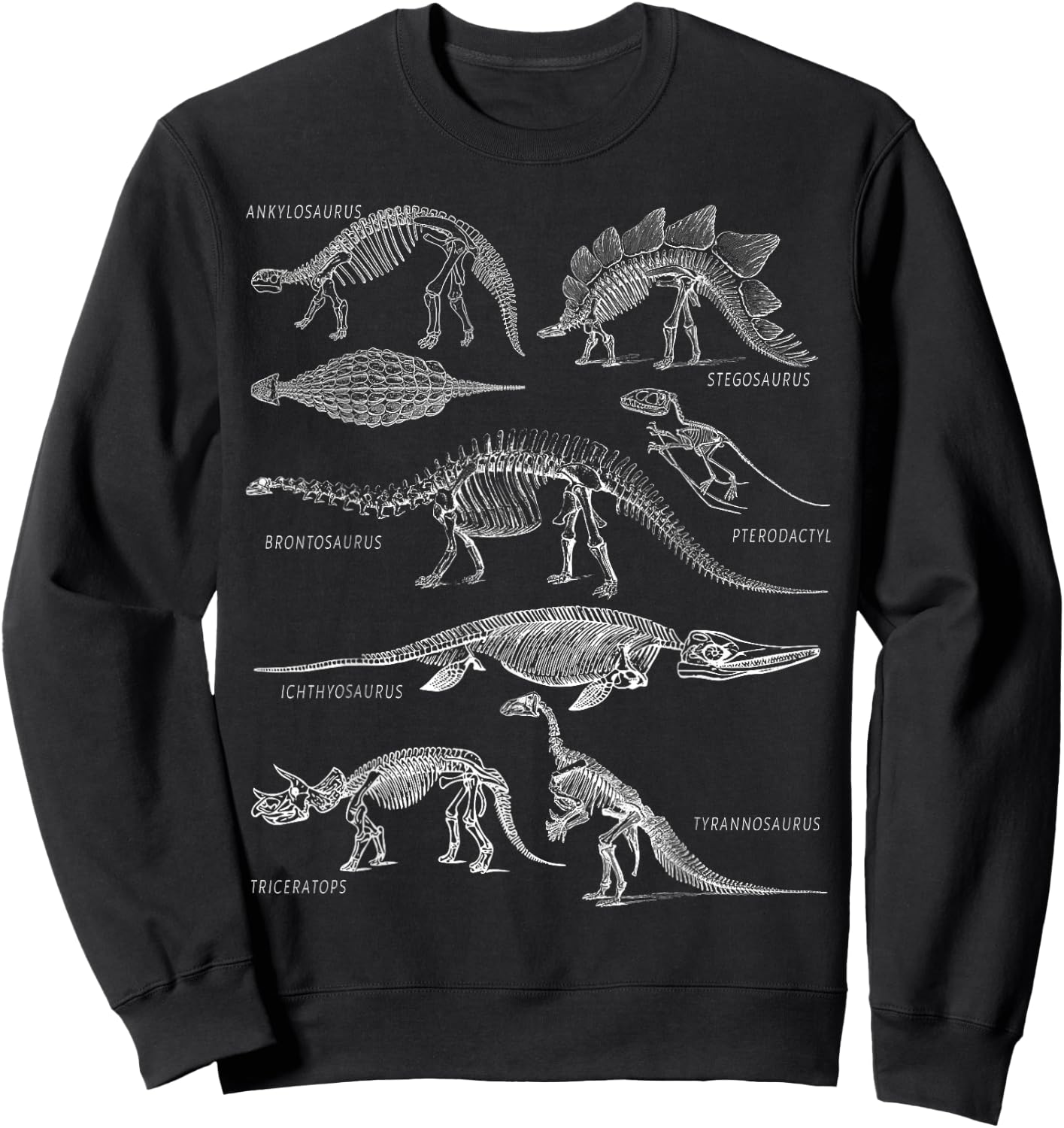 Dinosaur Skeleton Clothing Dinosaurs Paleontology Alt Art Sweatshirt - Sweatshirt | Black