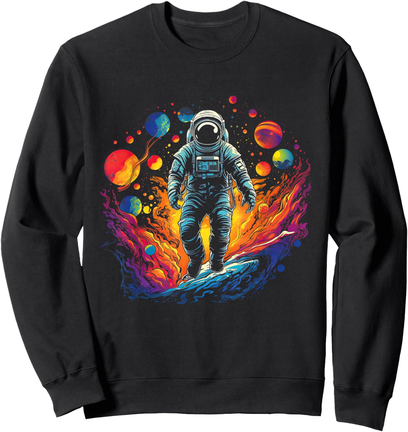 Space Galaxy Geek Astronaut Artwork Science Sweatshirt - Sweatshirt | Black