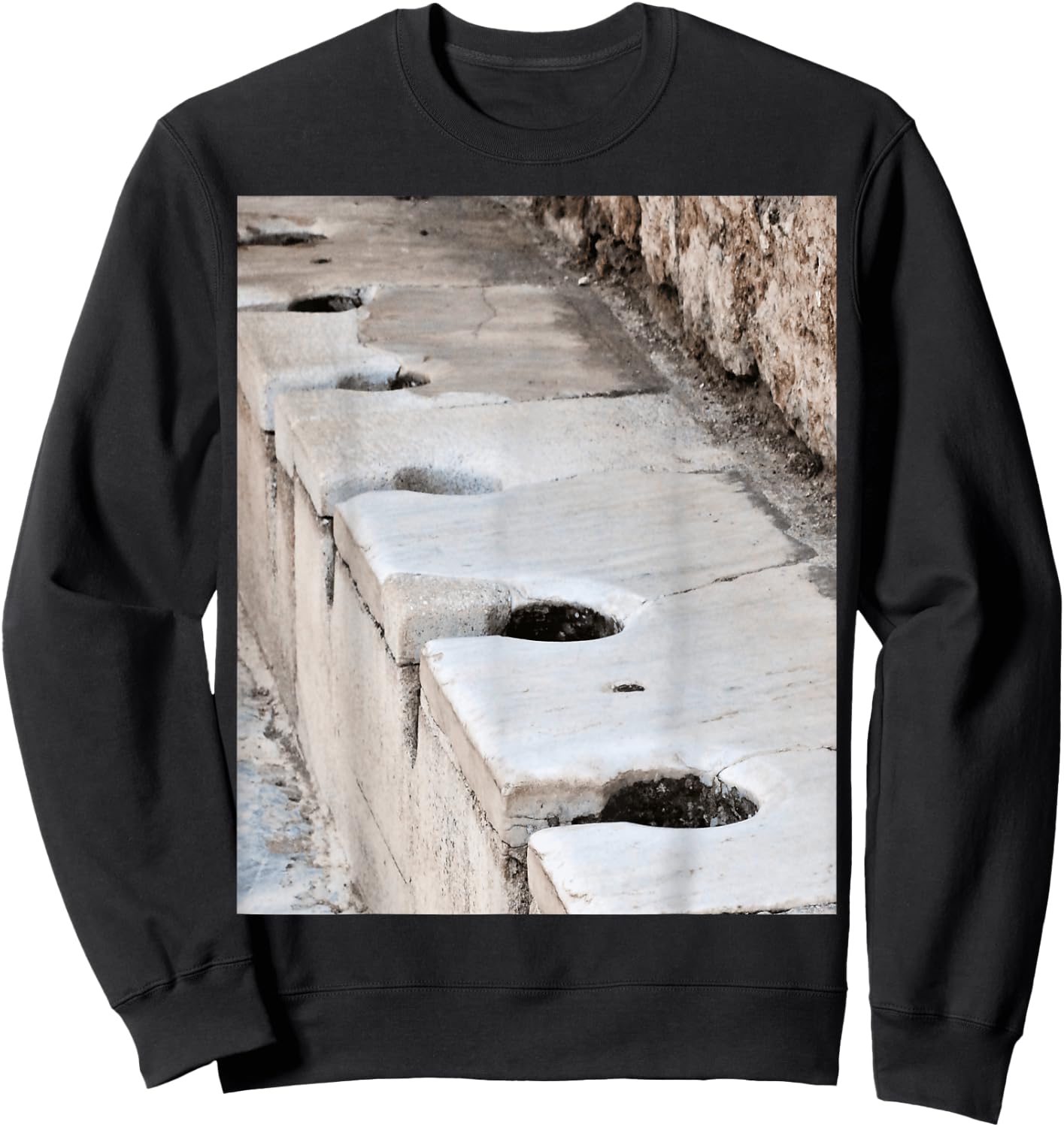 Latriana, Ancient Roman Lavatory In Ephesus Turkiye Sweatshirt - Sweatshirt | Black