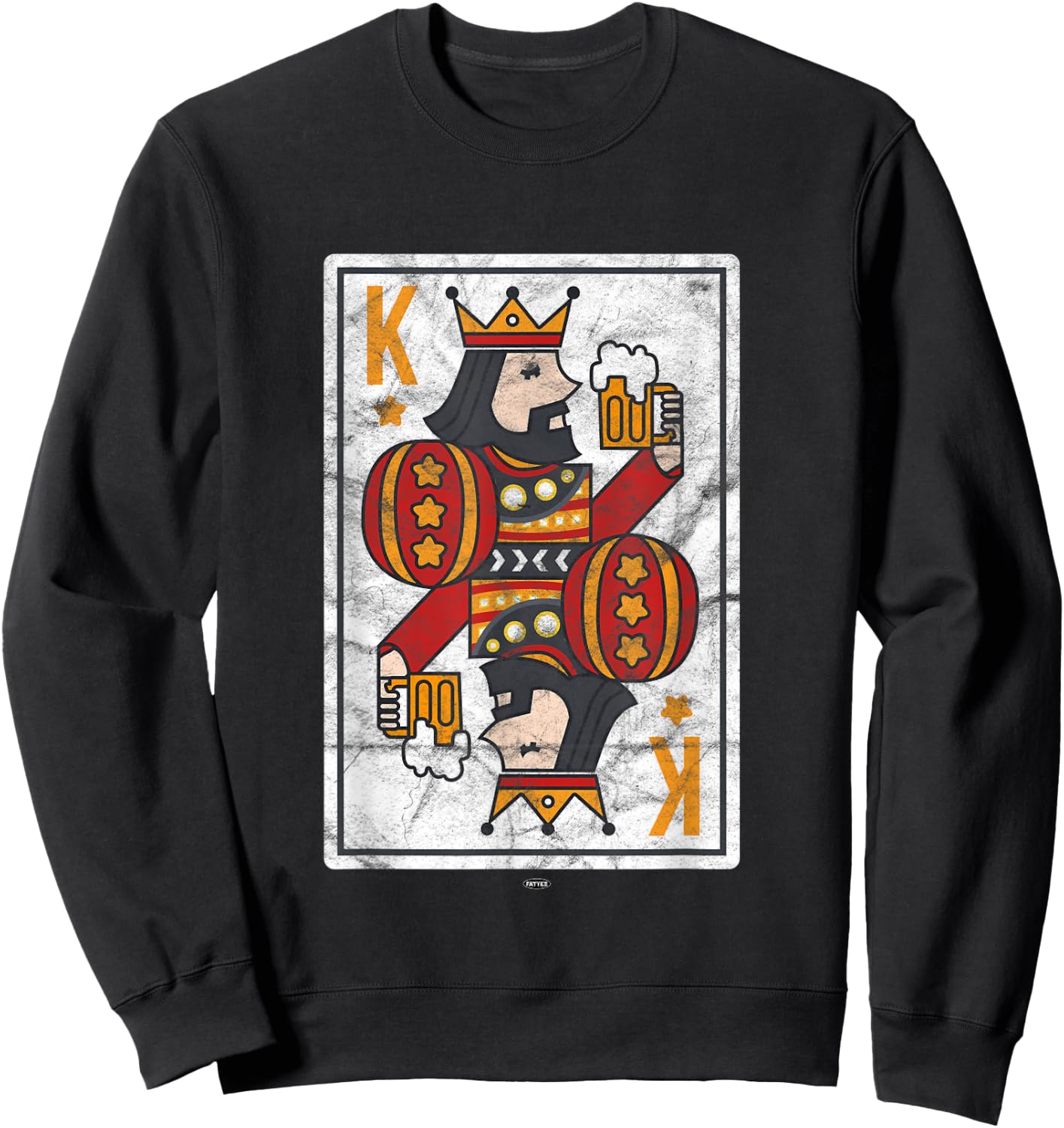 Cool Poker I King of Hearts I Royal Flush Beer Shirt Sweatshirt - Sweatshirt | Black