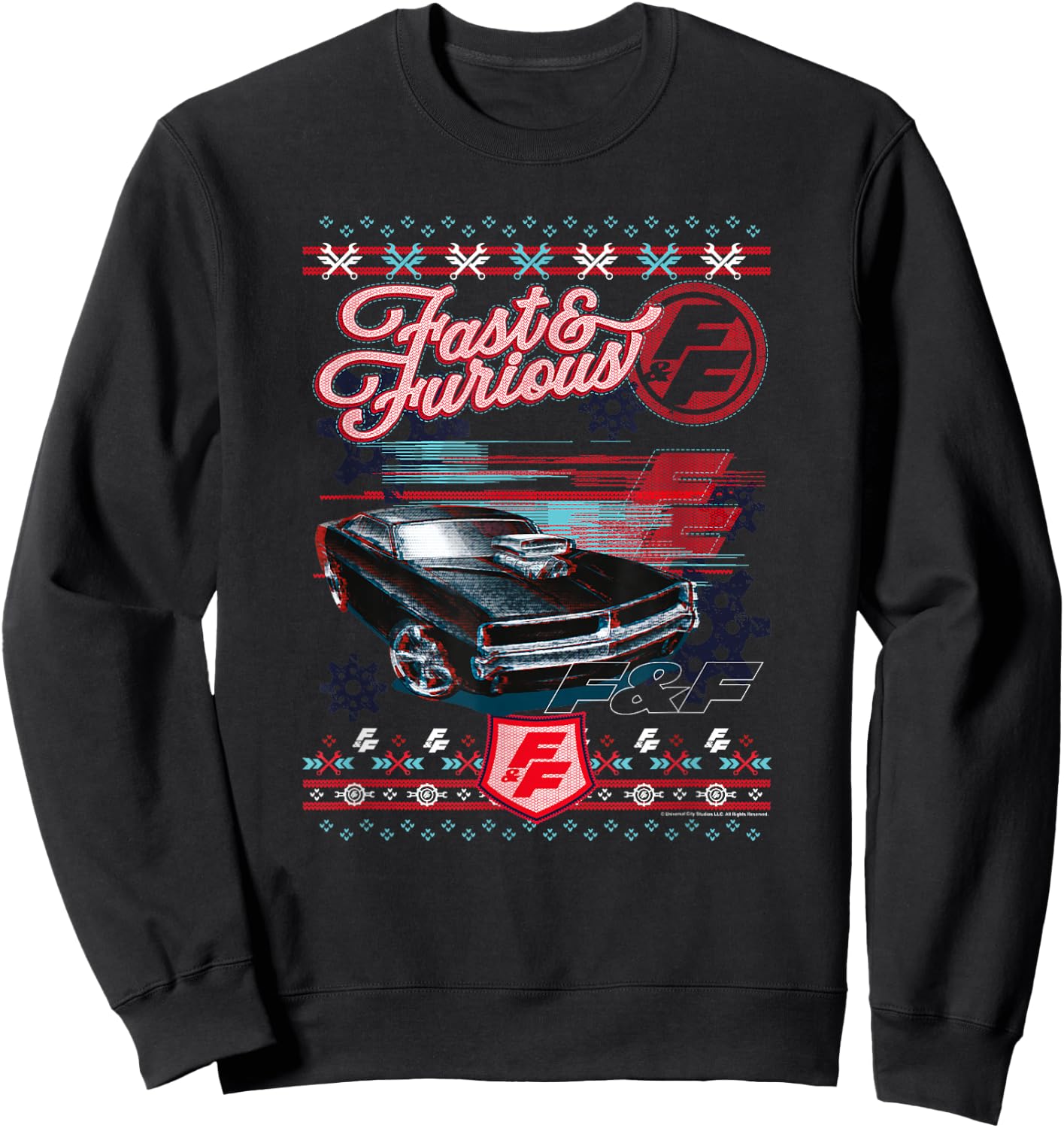 Fast & Furious Ugly Christmas Sweater Car Logo Sweatshirt - Sweatshirt | Black