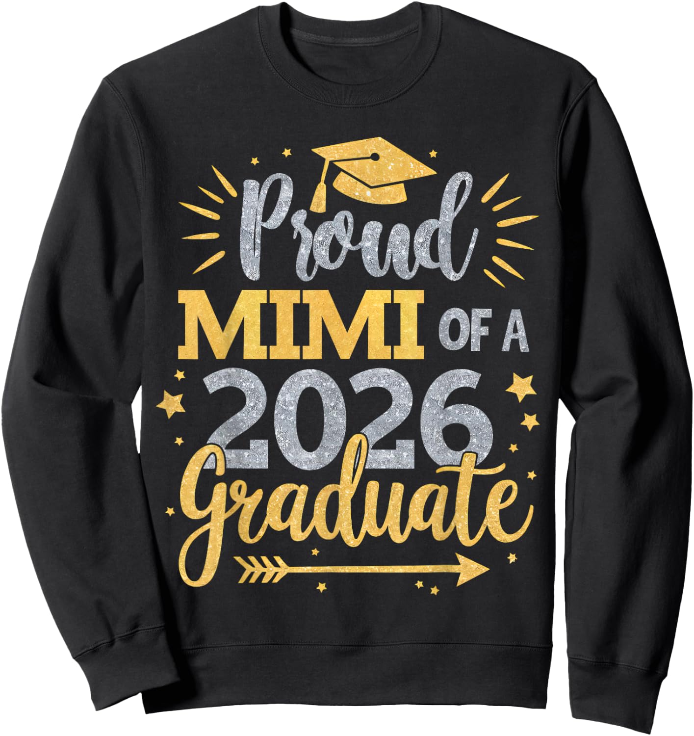 Mimi Senior 2026 Proud Mimi of a Class of 2026 Graduate Mimi Sweatshirt - Sweatshirt | Black