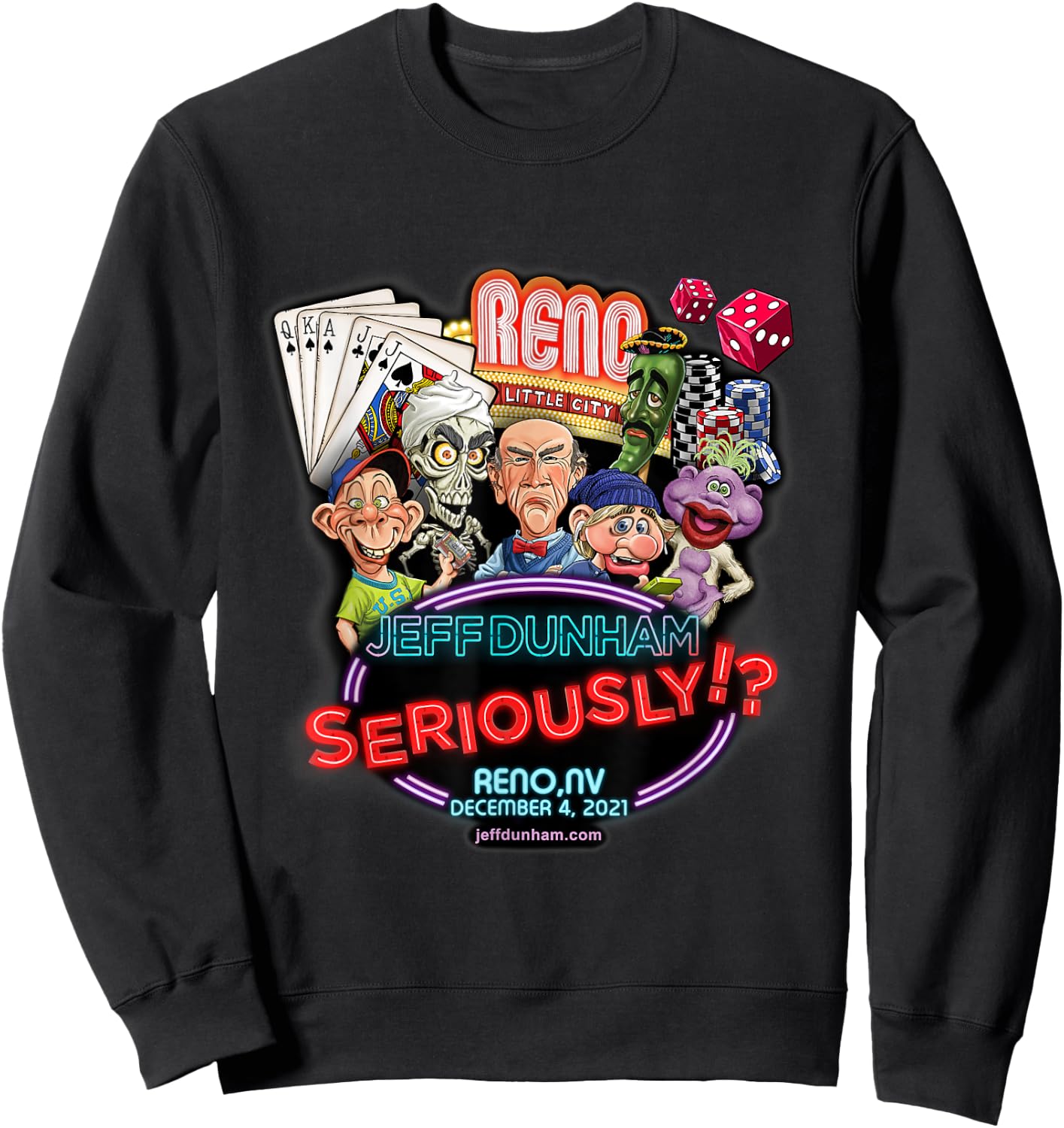 Jeff Dunham Reno, NV Sweatshirt - Sweatshirt | Black