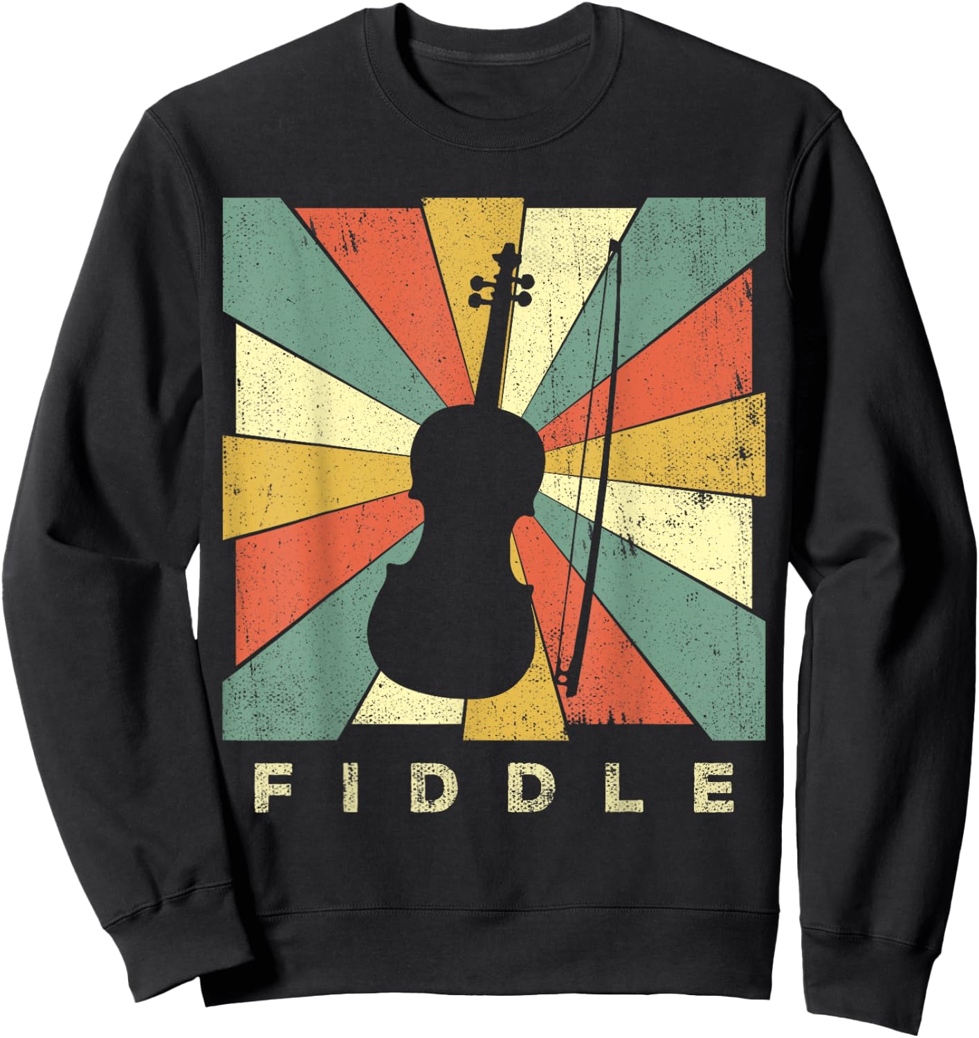 Vintage Fiddle Player Music Retro Gift Sweatshirt - Sweatshirt | Black