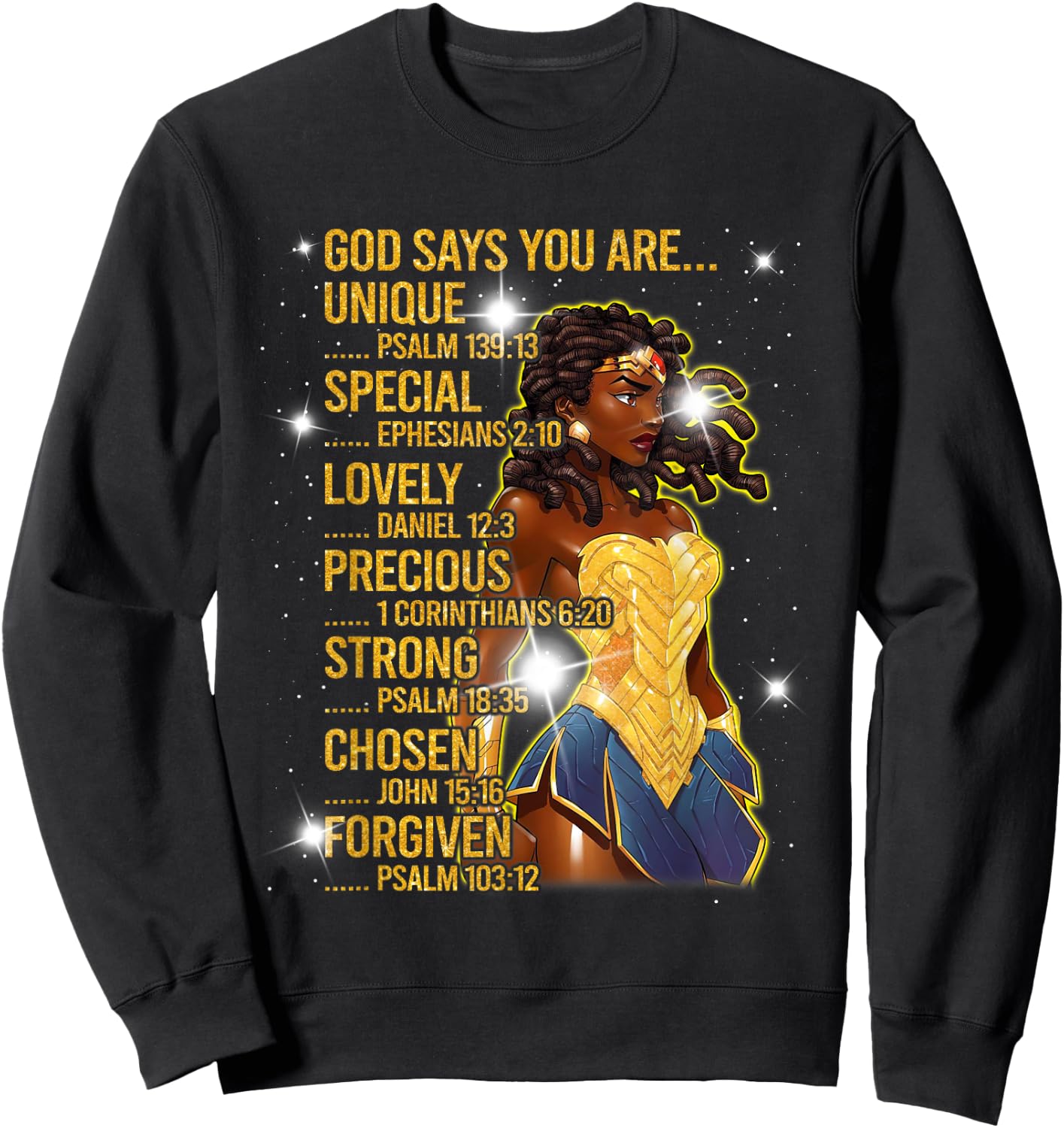 Wonder Black Woman, Black Strong Woman Sweatshirt - Sweatshirt | Black