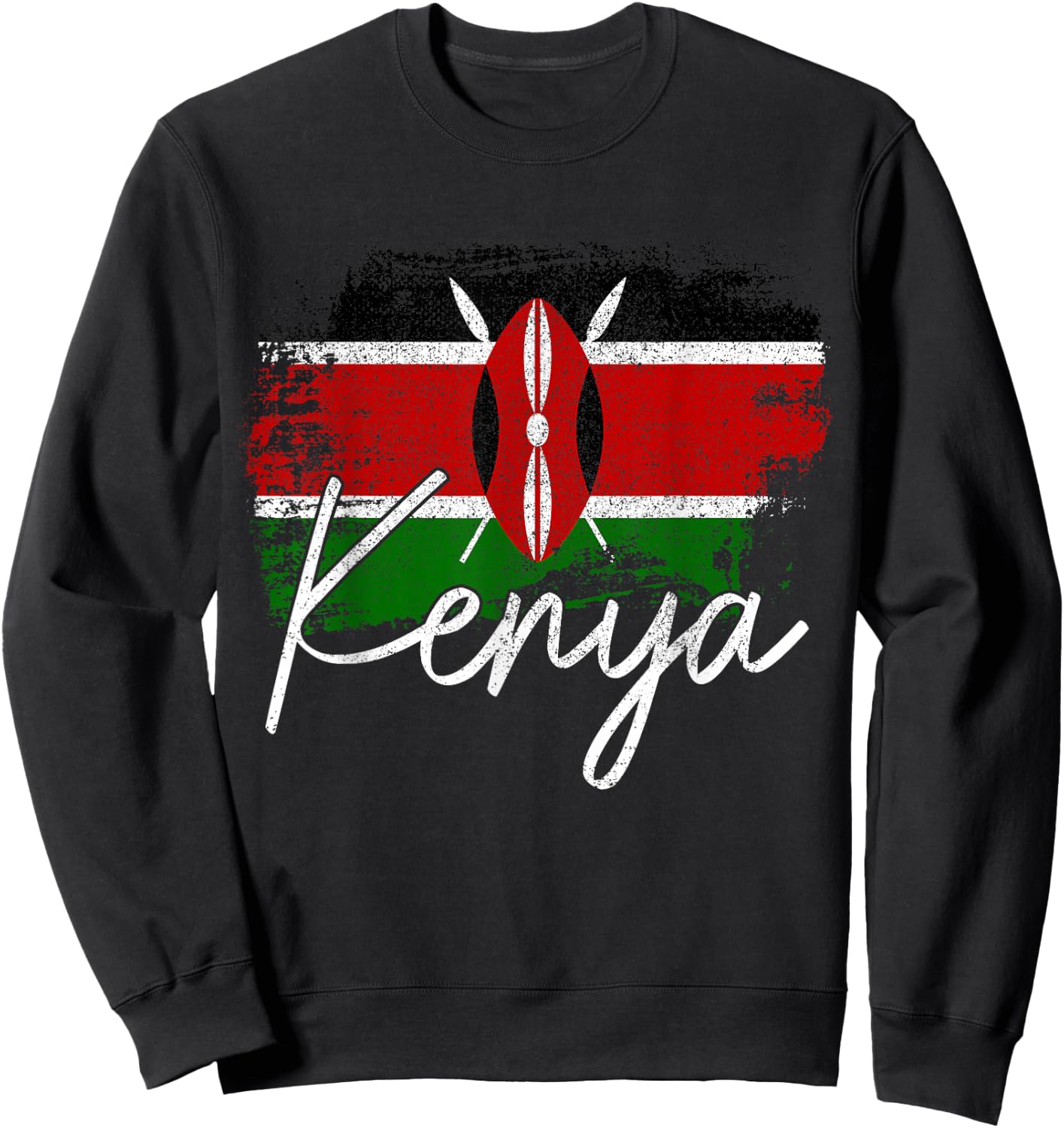 Kenya Vintage Flag Kenya Pride Roots Africa Sweatshirt - Sweatshirt | Black