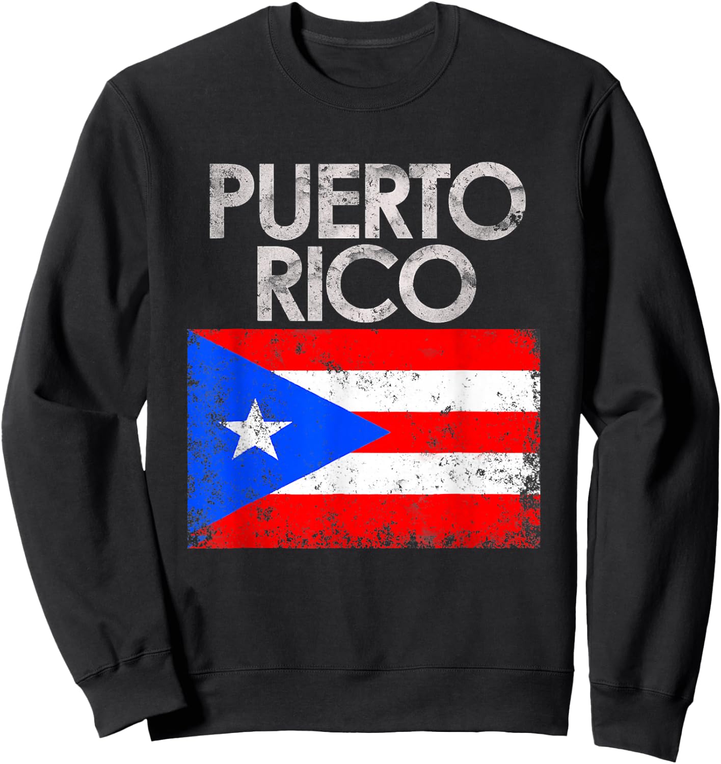 Vintage Puerto Rico Puerto Rican Flag Pride Small Sweatshirt - Sweatshirt | Black