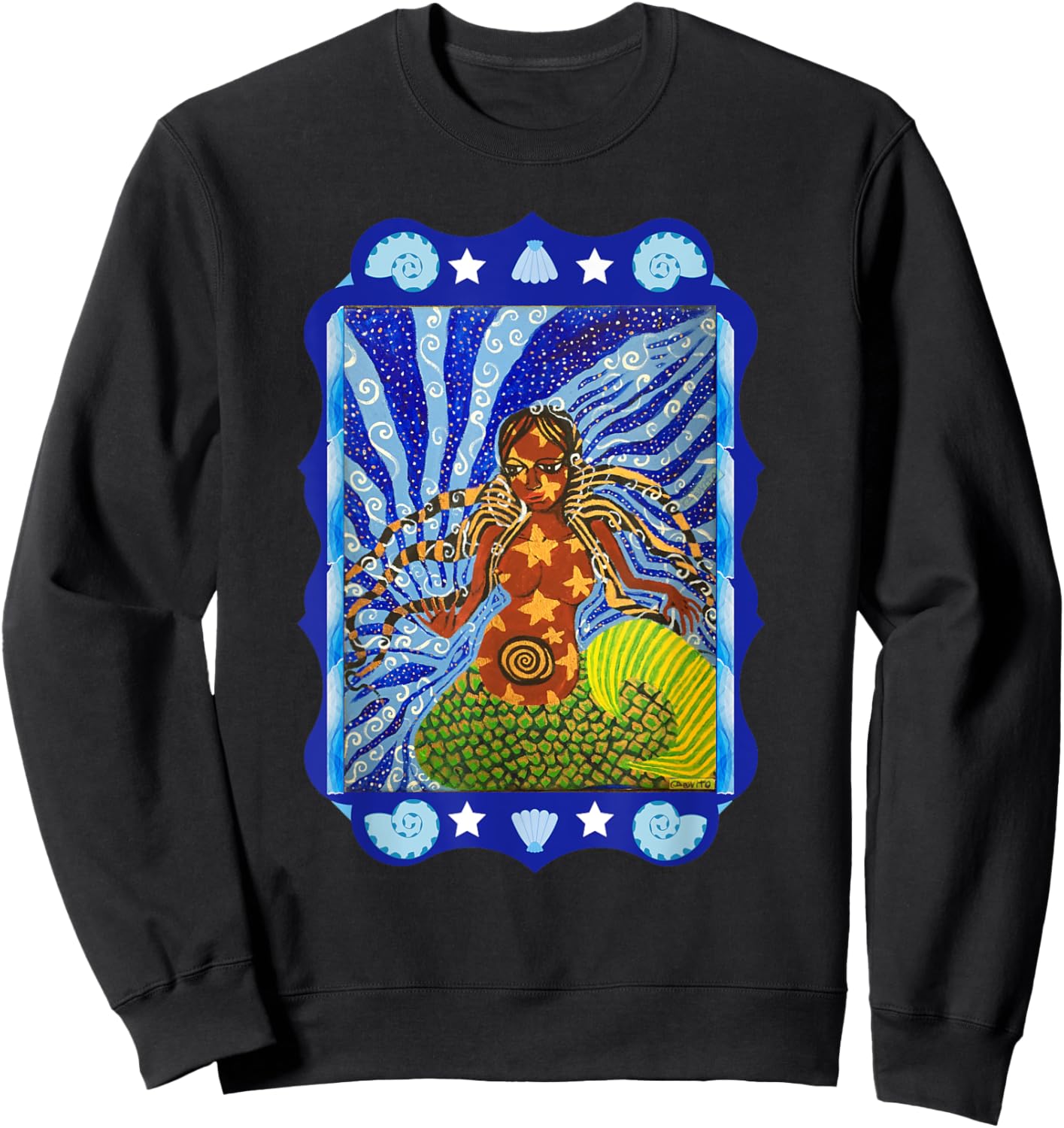 Yemaya: Mother of The Children of The Sea (Goddess) Sweatshirt - Sweatshirt | Black