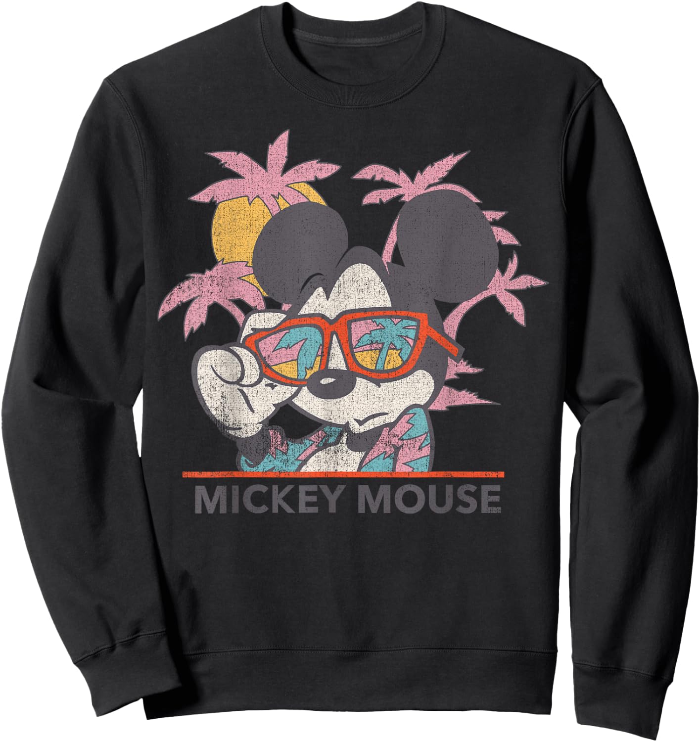Disney Mickey and Friends Mickey Mouse Tropical Portrait Small Sweatshirt - Sweatshirt | Black