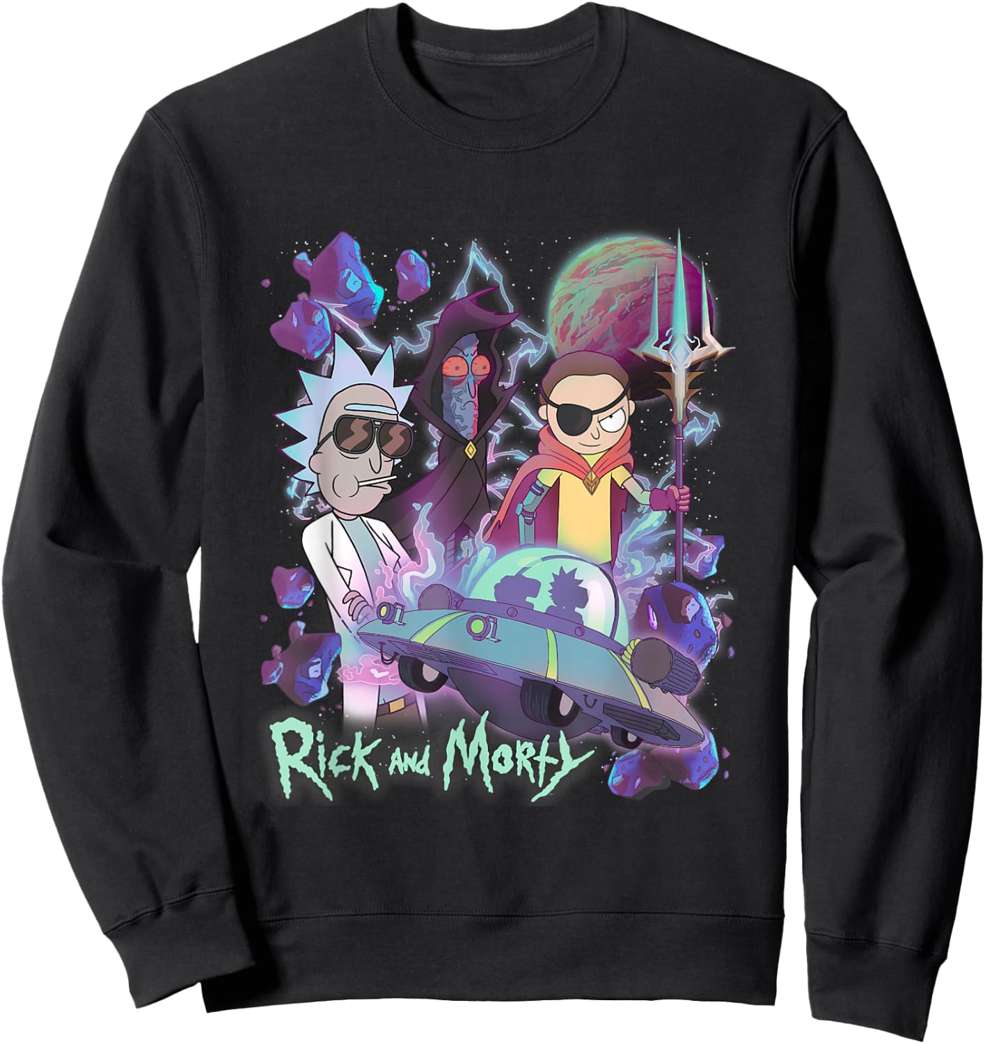 Rick And Morty Story Train Evil Morty Epic Poster Sweatshirt - Sweatshirt | Black
