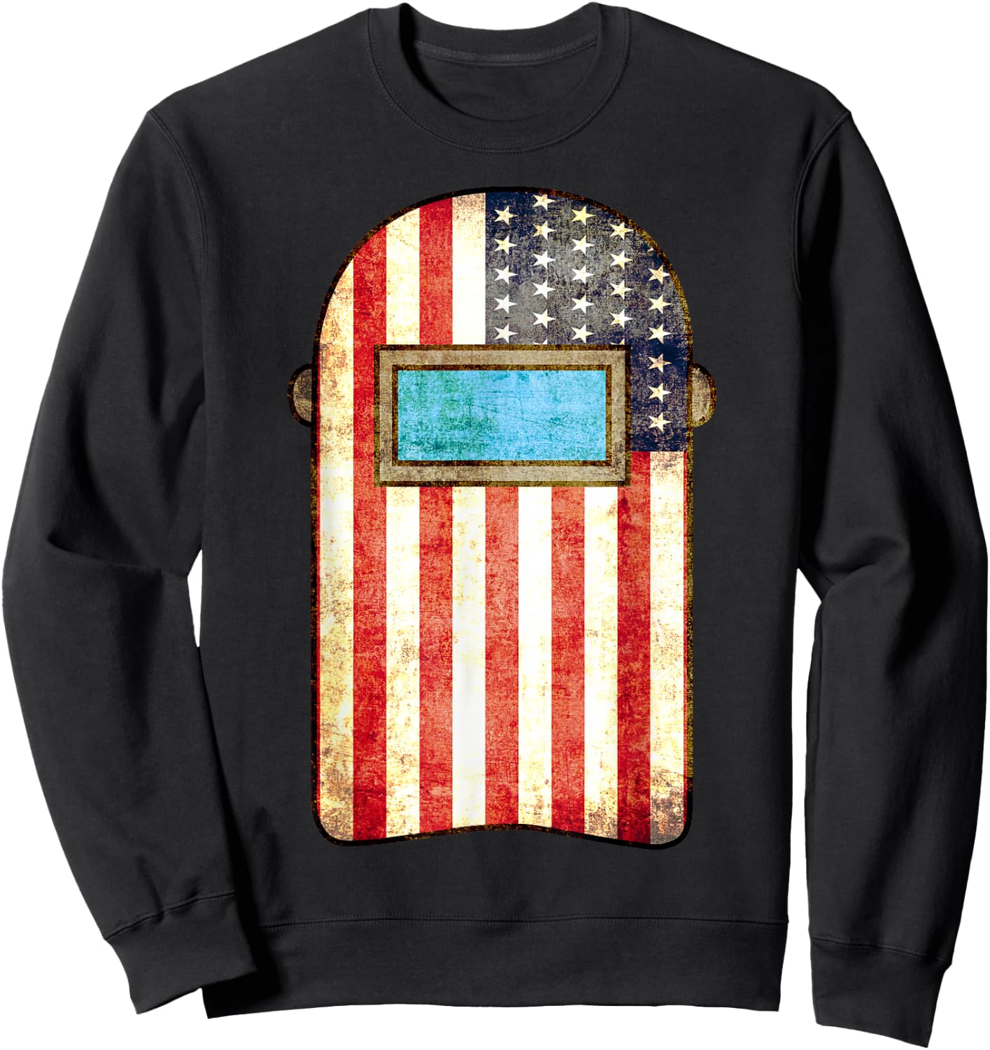American Welder | US Flag Welding Hood Gift Sweatshirt - Sweatshirt | Black