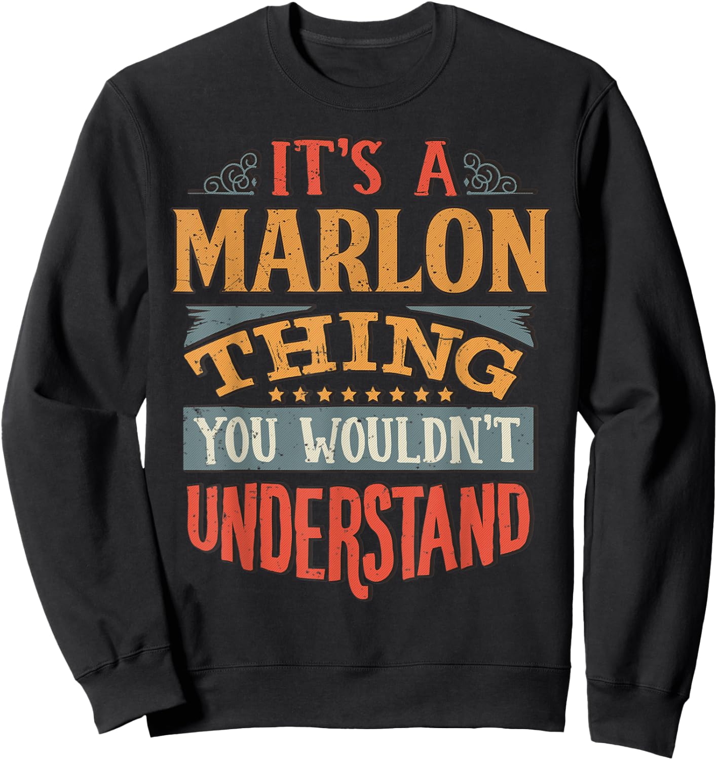 Marlon Name Sweatshirt - Sweatshirt | Black