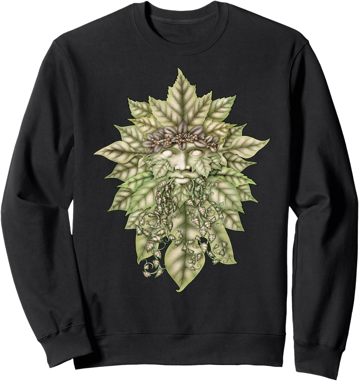 Green Man Celtic Nature Spirit Sweatshirt - Sweatshirt | Black