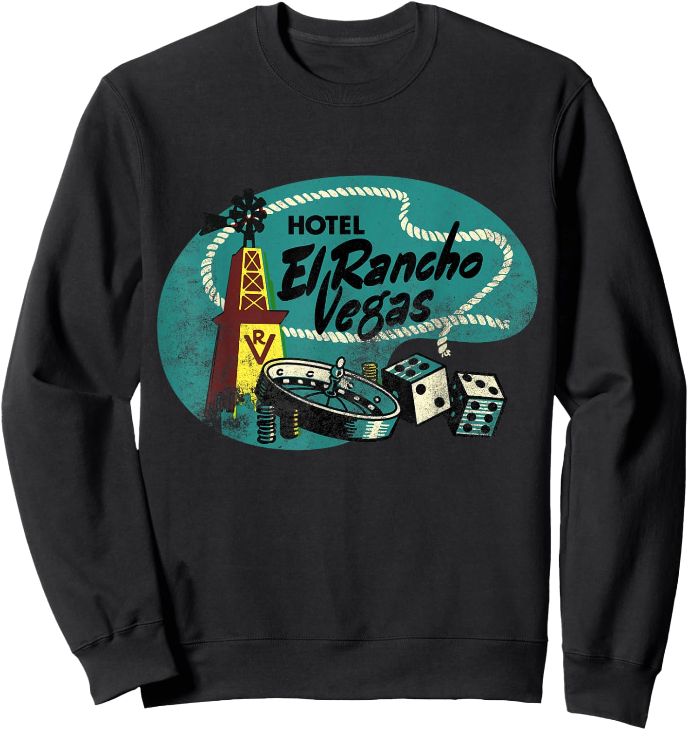 Vintage El Rancho Hotel and Casino Las Vegas Sweatshirt - Sweatshirt | Black