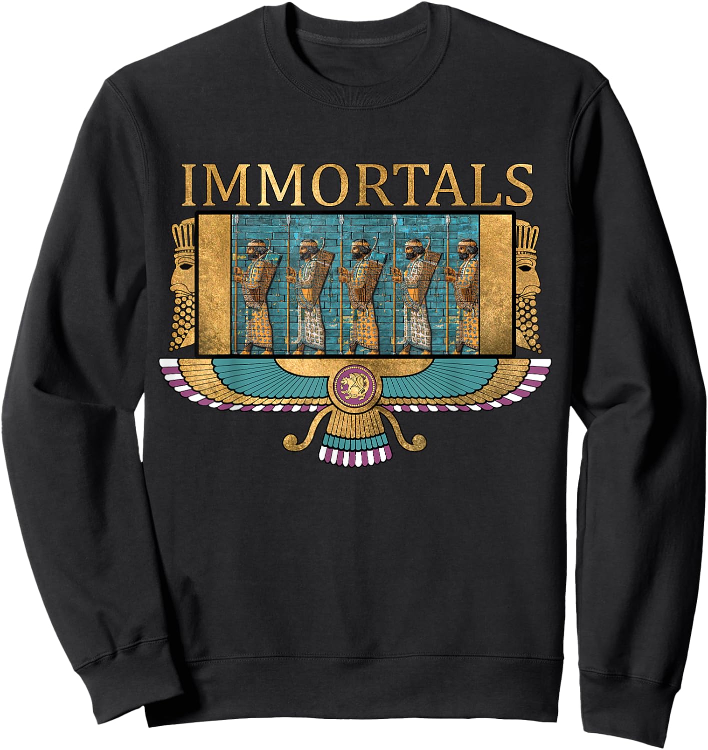 Persia Ancient Civilizations Persian Immortals Symbol Sweatshirt - Sweatshirt | Black