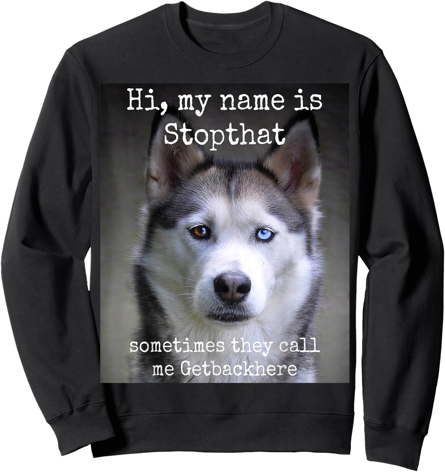 My Name is Stopthat Funny Hyper Siberian Husky Dog Owner Small Sweatshirt - Sweatshirt | Black