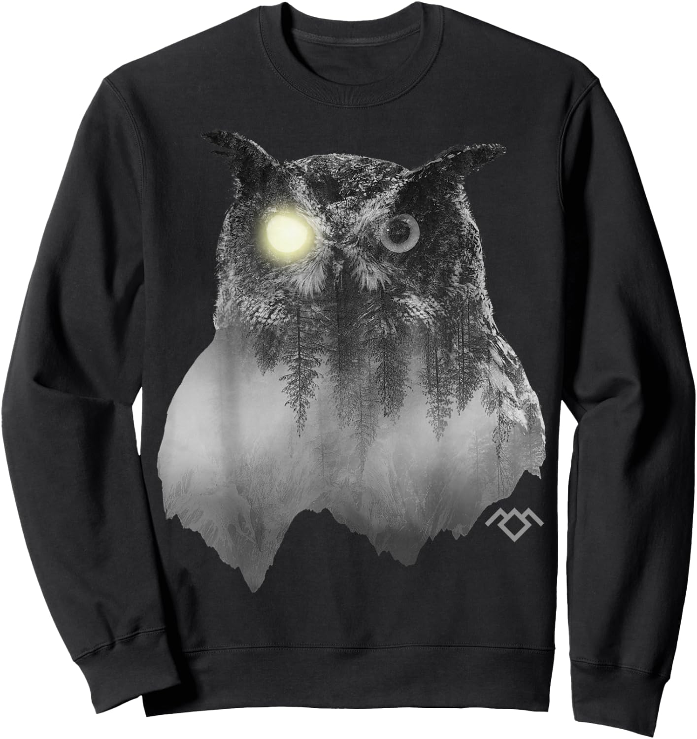 Twin Peaks Spirit Owl Moon Light Graphic Sweatshirt - Sweatshirt | Black