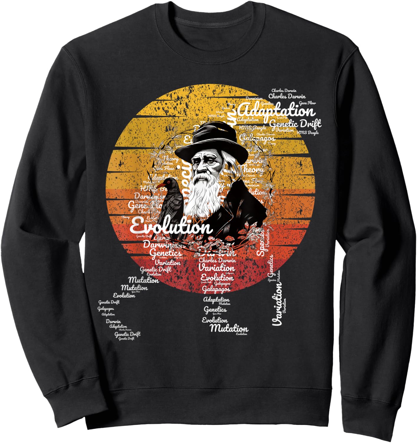 Charles Darwin Theory of Evolution funny Sweatshirt - Sweatshirt | Black
