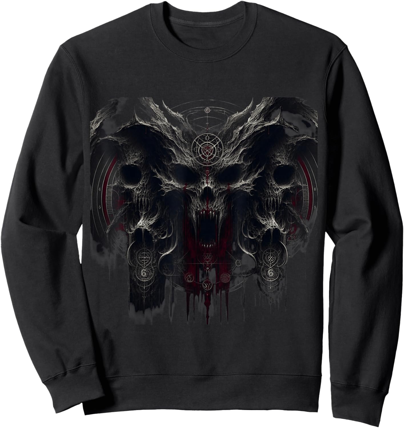 Eldritch Haunted Spaces Cursed Gothic Horror Demon Print Sweatshirt - Sweatshirt | Black