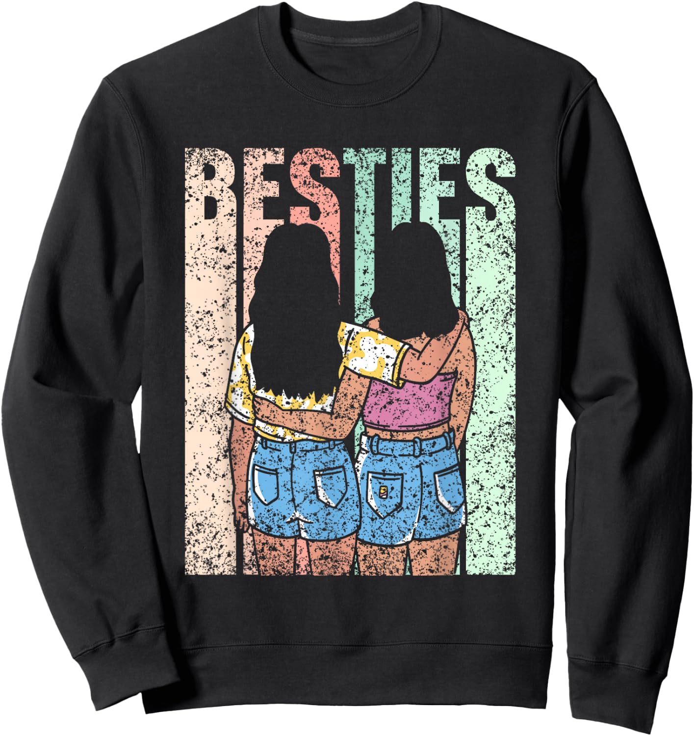 Friendship Besties Best Friend - Women, Girls, Friends - Black - Small - Short Sleeve Sweatshirt - Sweatshirt | Black