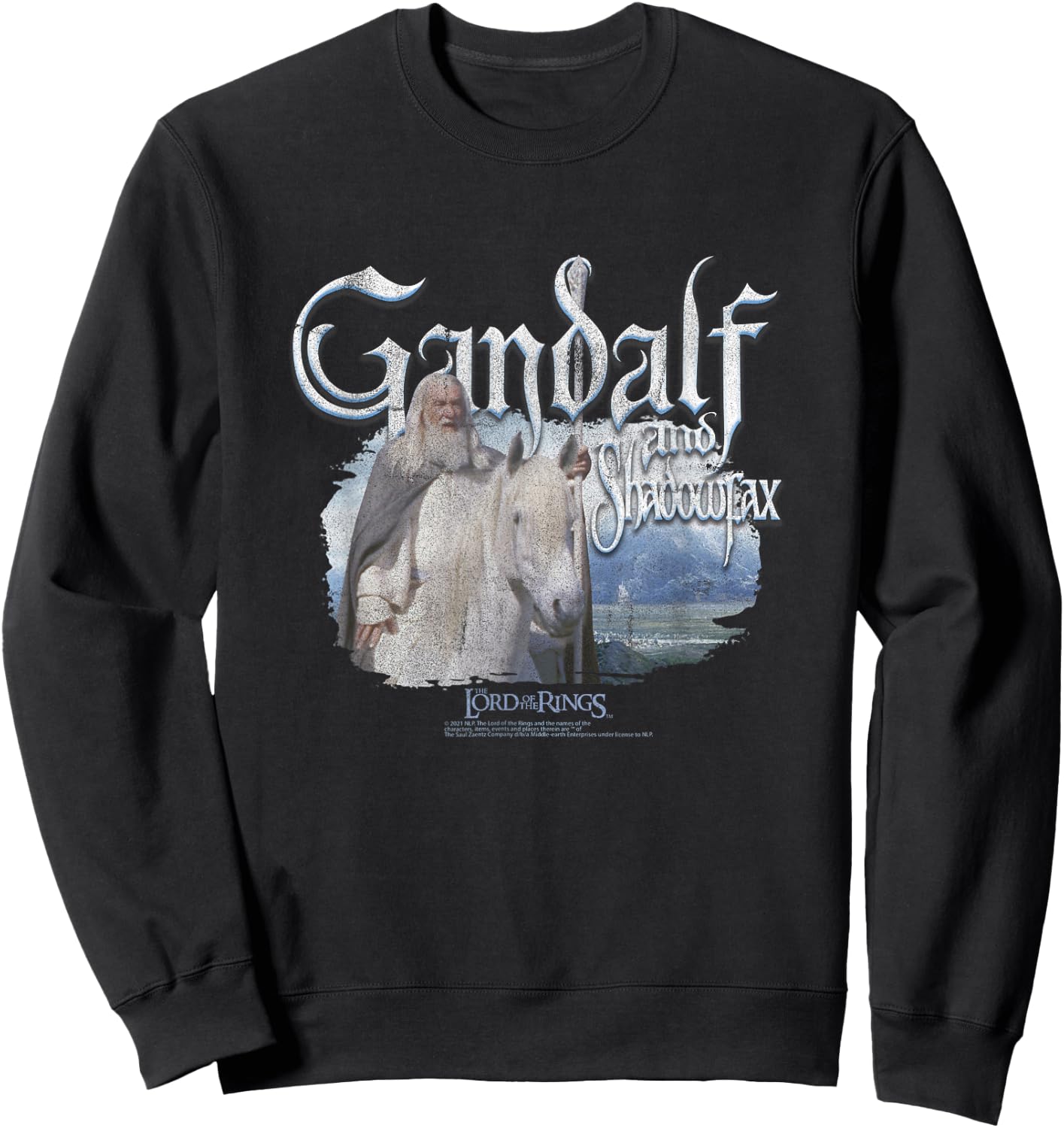 The Lord of The Rings Gandalf & Shadowfax Fantasy Movie Sweatshirt - Sweatshirt | Black