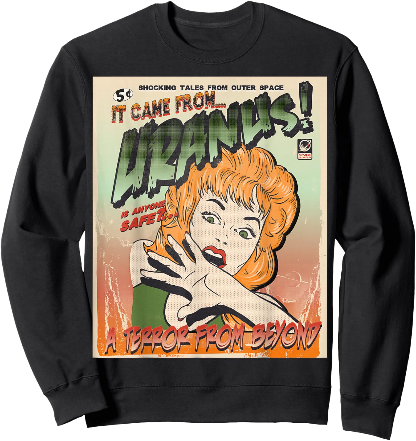 Ufo Flying Saucer Invasion 1950's Sience Fiction Abduction Sweatshirt - Sweatshirt | Black