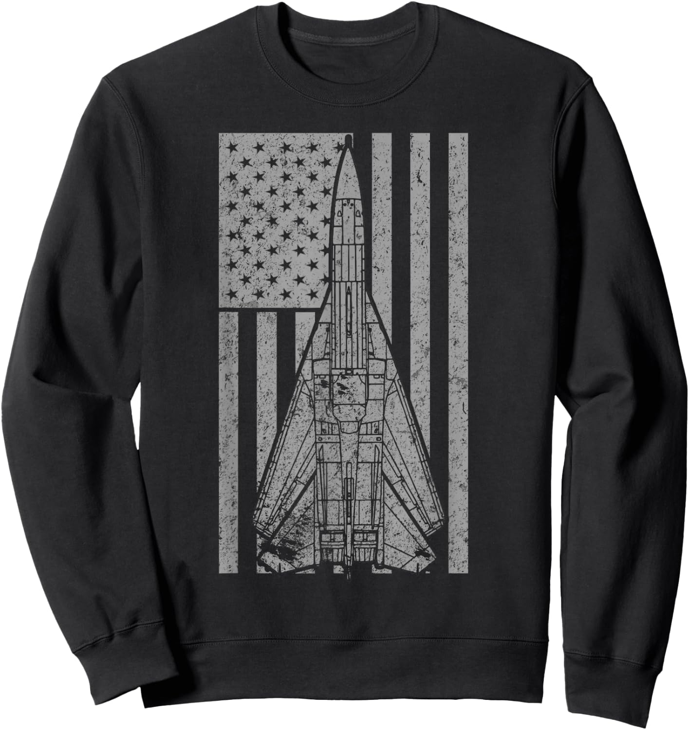F-111 Aardvark Supersonic Airplane Vintage Flag Sweatshirt - Sweatshirt | Black