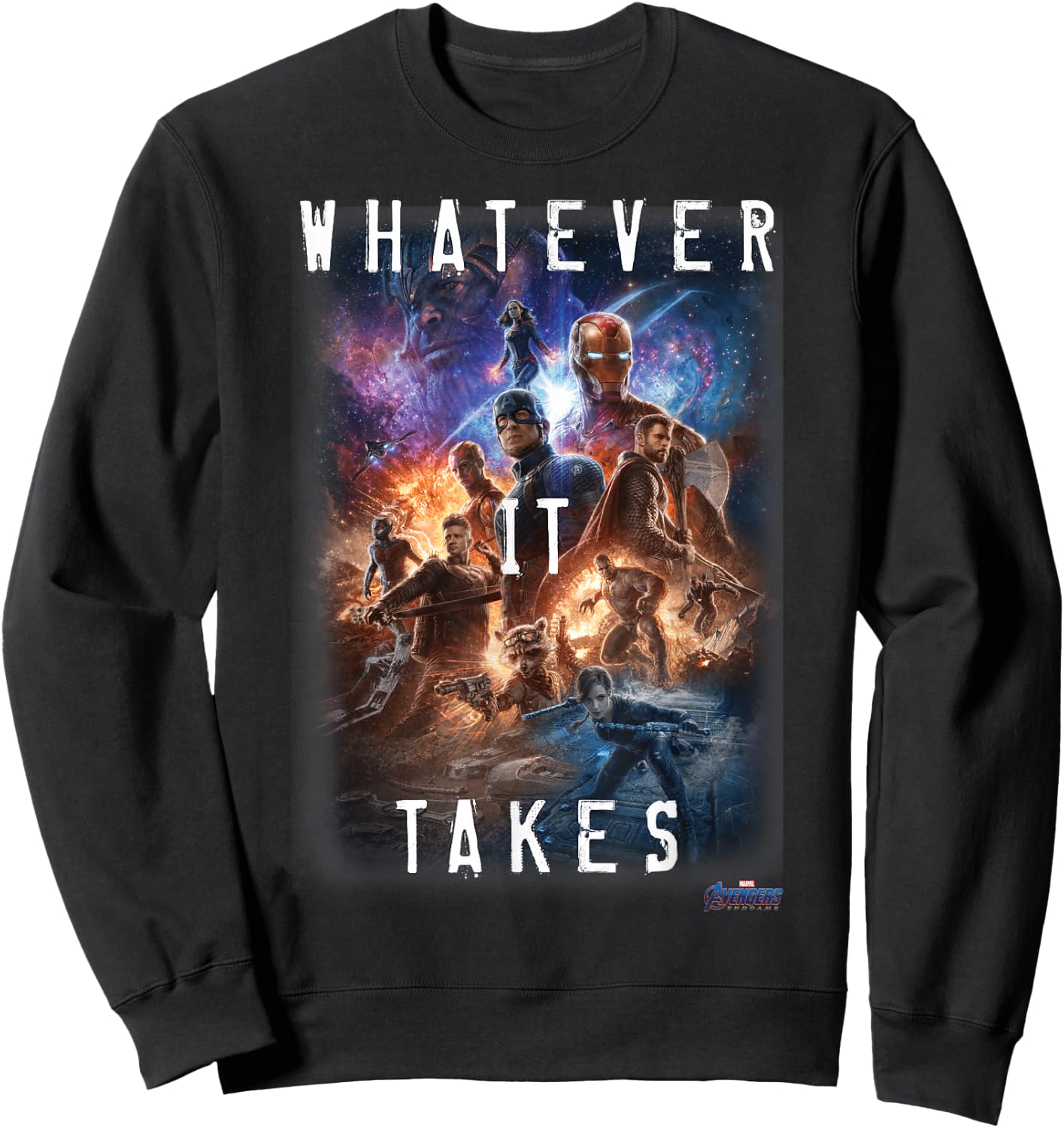 Marvel Avengers Endgame Movie Poster Whatever It Takes Small Sweatshirt - Sweatshirt | Black