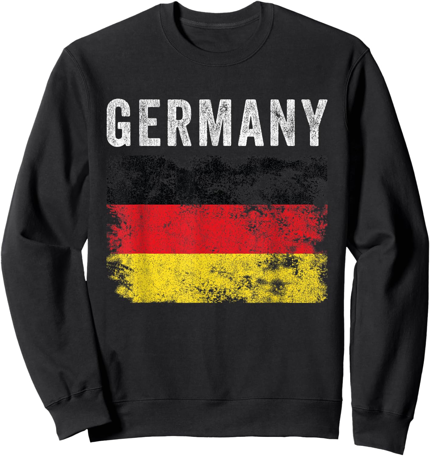Germany Flag Distressed - Men Women Kids - German Flag Sweatshirt - Sweatshirt | Black