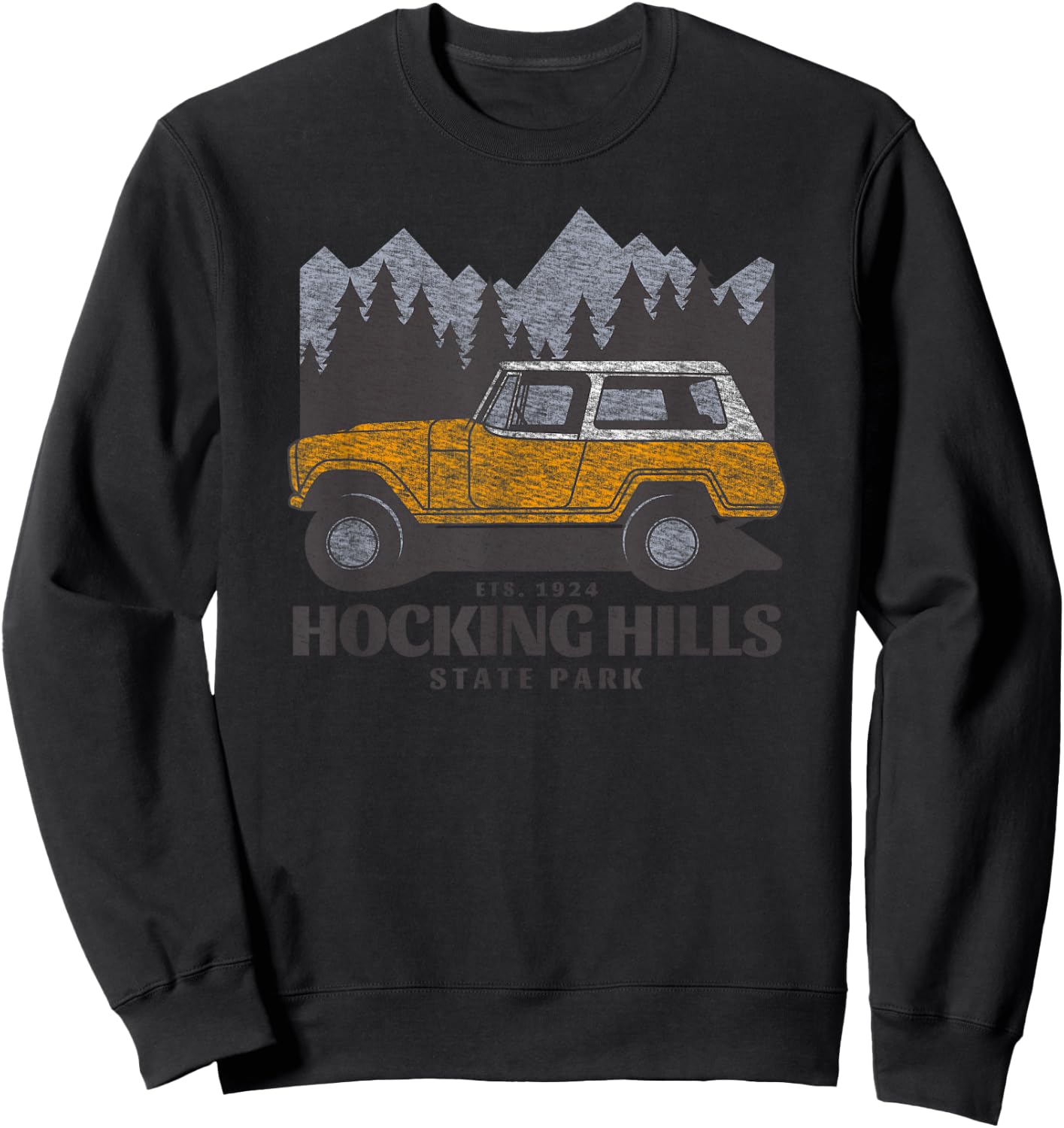 Retro Hocking Hills State Park Souvenir Sweatshirt - Sweatshirt | Black