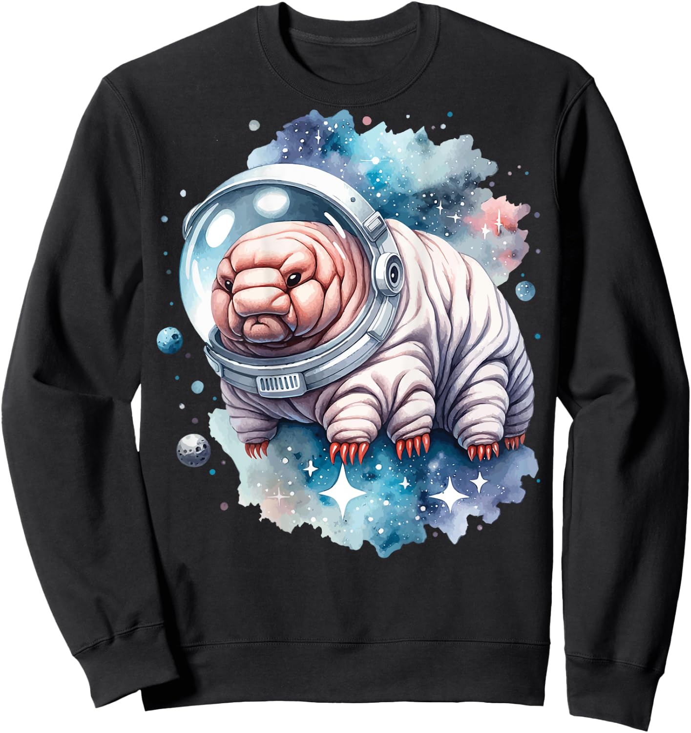 Tardigrade in an astronaut suit floating in space Sweatshirt - Sweatshirt | Black