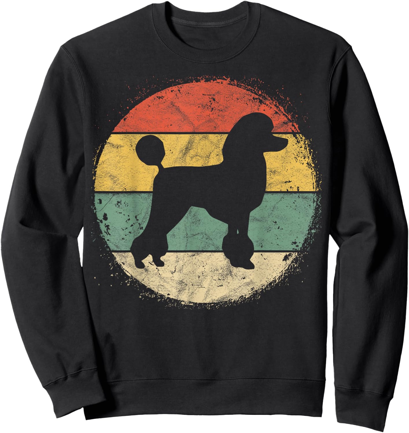 Circular Retro Poodle Owner Gift Poodle Dad Mom Sweatshirt - Sweatshirt | Black