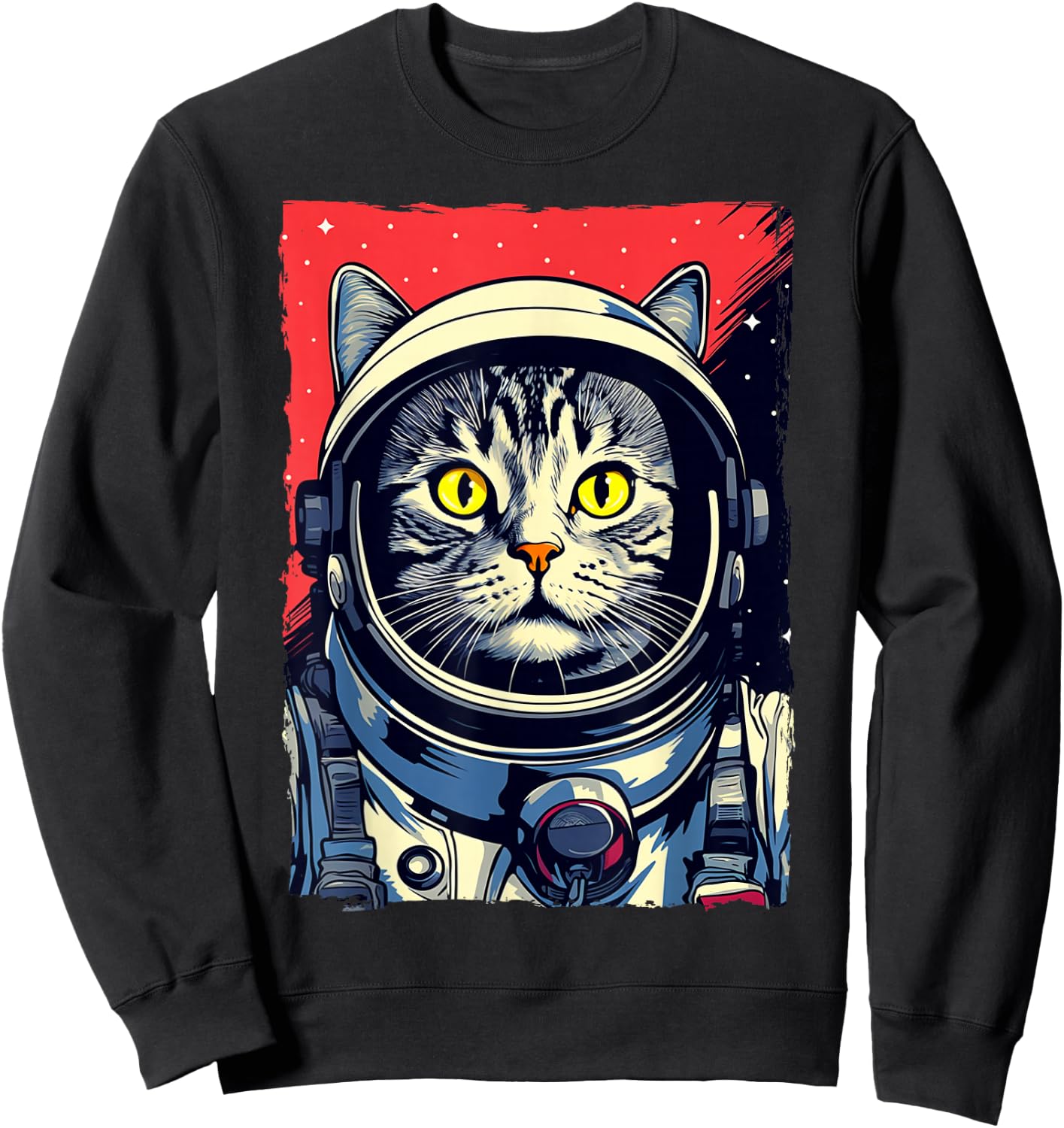 Astronaut Cat Shirt Kids Space Cat Astronaut Cat Mom Cat Dad Sweatshirt - Sweatshirt | Black