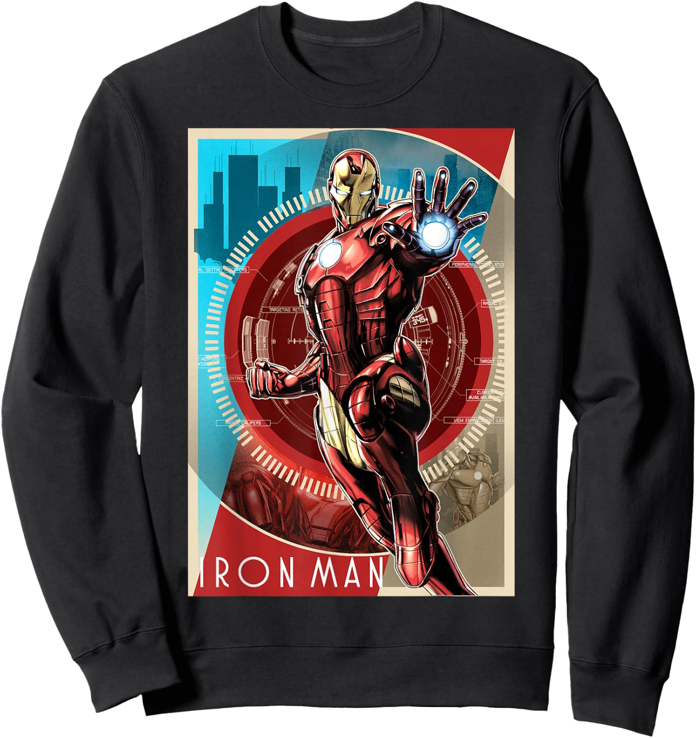 Marvel Iron Man Vintage Tech Poster Small Sweatshirt - Sweatshirt | Black