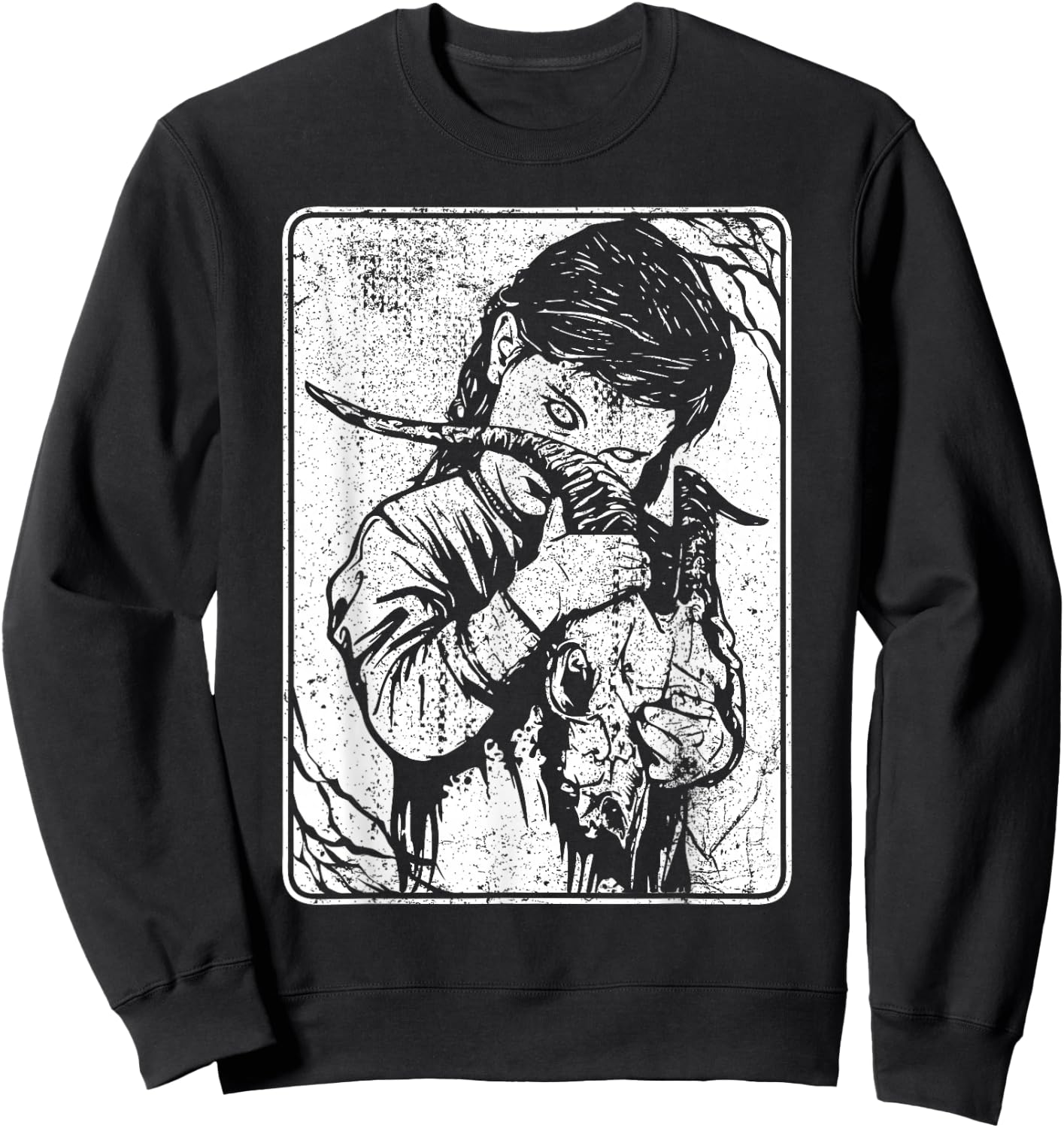 Satanic Occult Dark Art Evil 666 Antichrist Goth Sweatshirt - Sweatshirt | Black