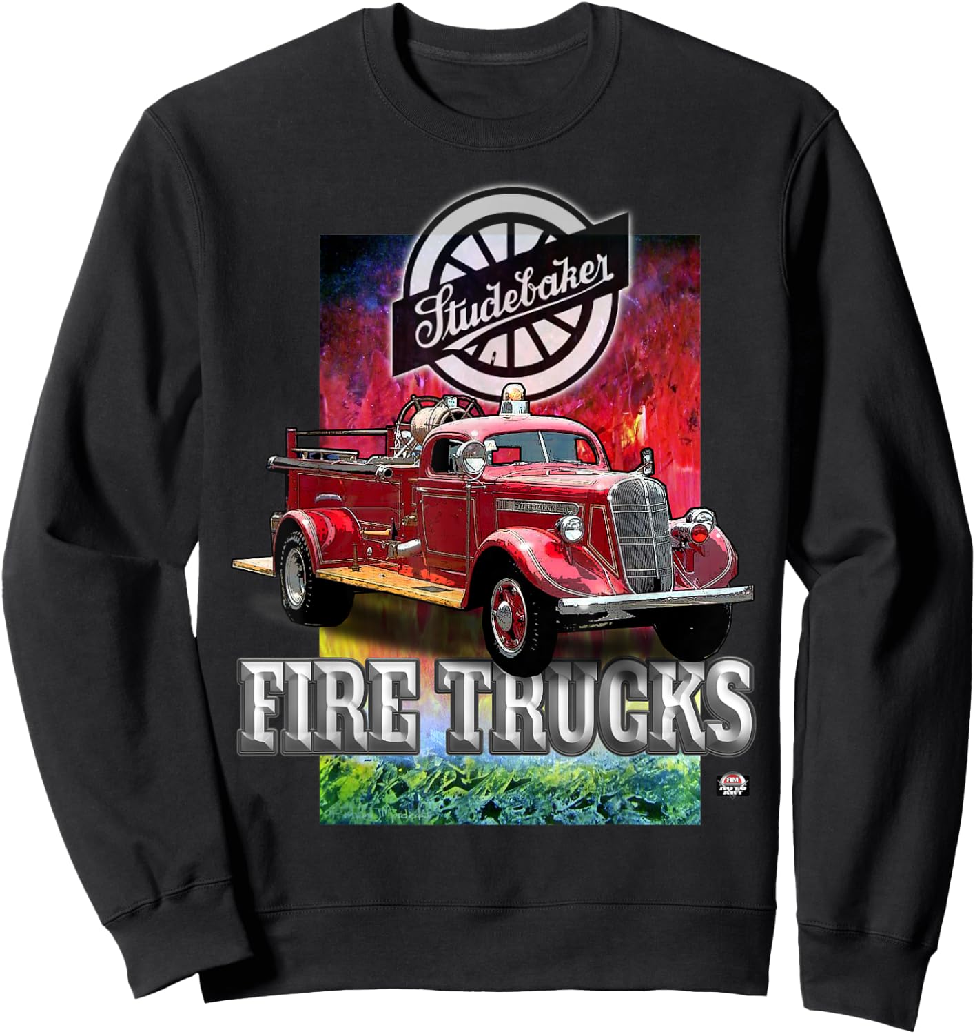 Classic restored Studebaker fire truck Sweatshirt - Sweatshirt | Black