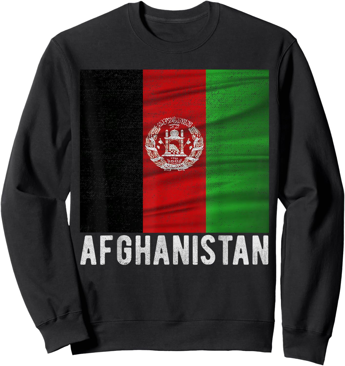 Afghanistan Flag Vintage I Love Afghanistan Nation Sweatshirt - Sweatshirt | Black