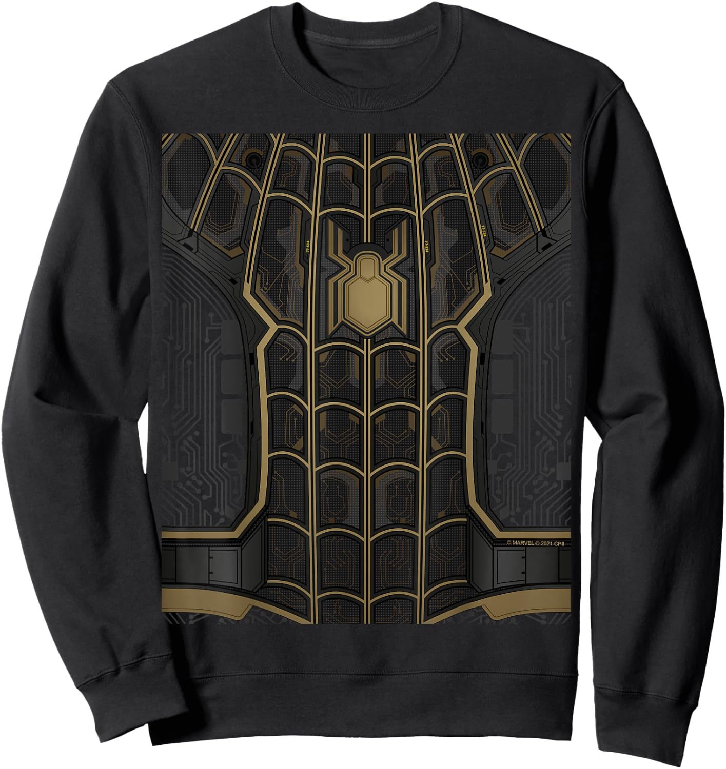 Marvel Spider-Man: No Way Home Black Gold Suit Front Back Sweatshirt - Sweatshirt | Black