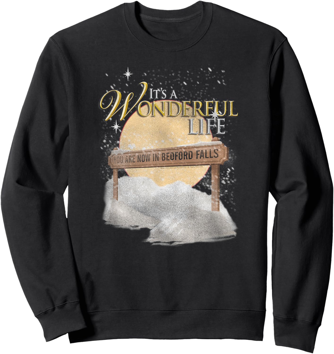 It's a Wonderful Life Wintery Sign Sweatshirt - Sweatshirt | Black