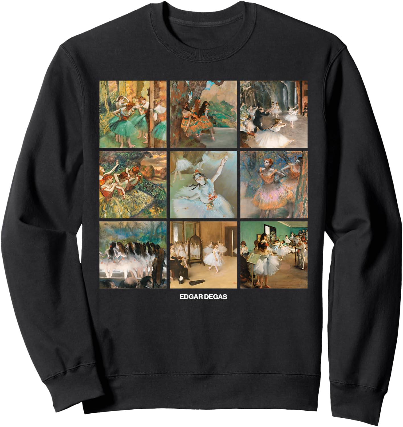Fine Arts Bottega Edgar Degas Grid - Dancers, Ballerinas - Impressionism Sweatshirt - Sweatshirt | Black
