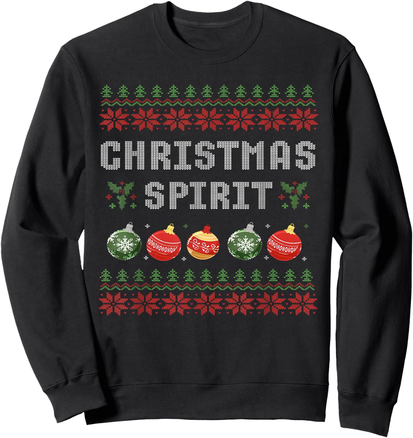Balls Deep in The Christmas Spirit Couples Matching Ugly Sweatshirt - Sweatshirt | Black
