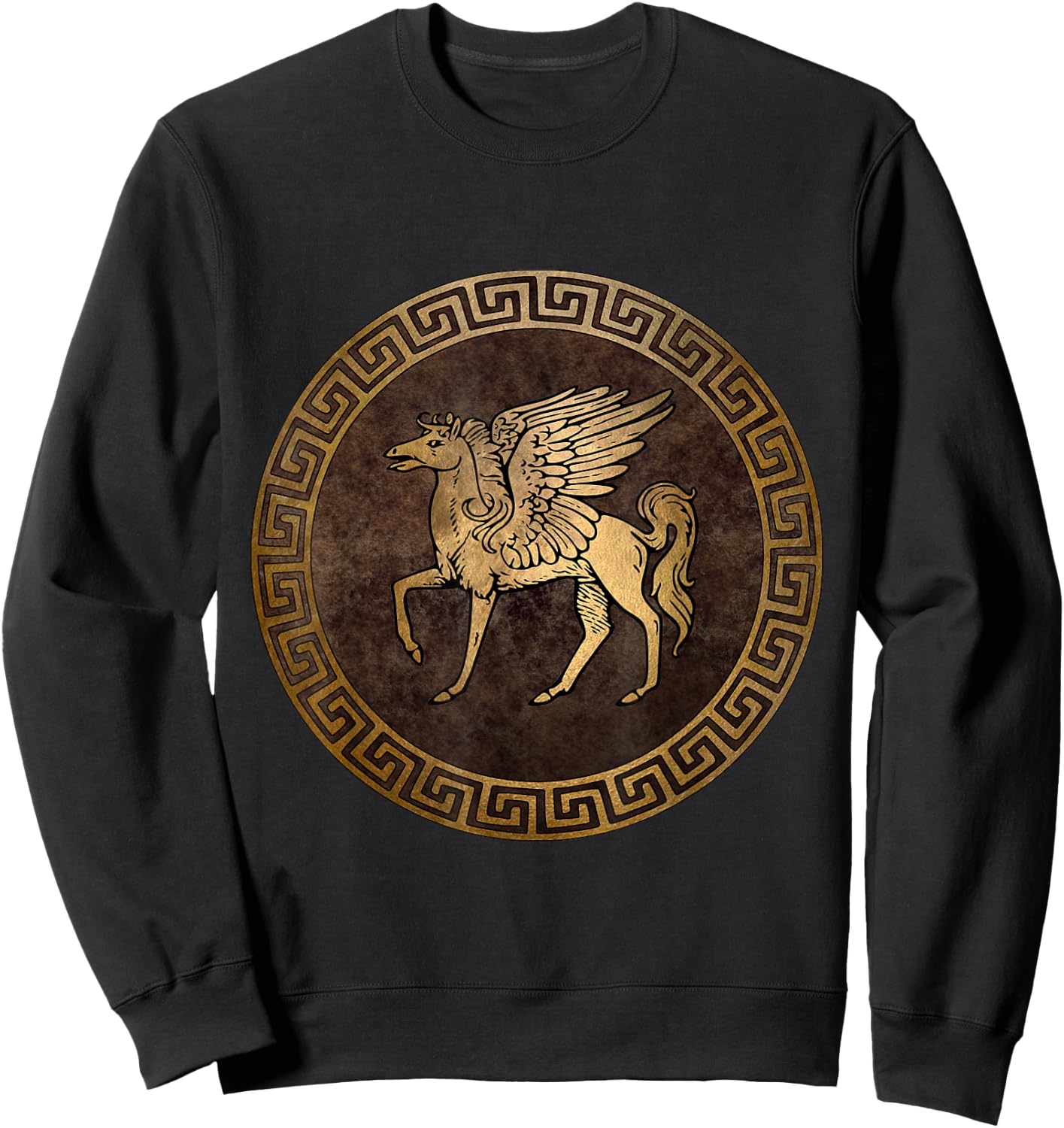 Agema Apparel Pegasus Ancient Greek Mythology - -Adults, Black, Small, Short Sleeve Sweatshirt - Sweatshirt | Black