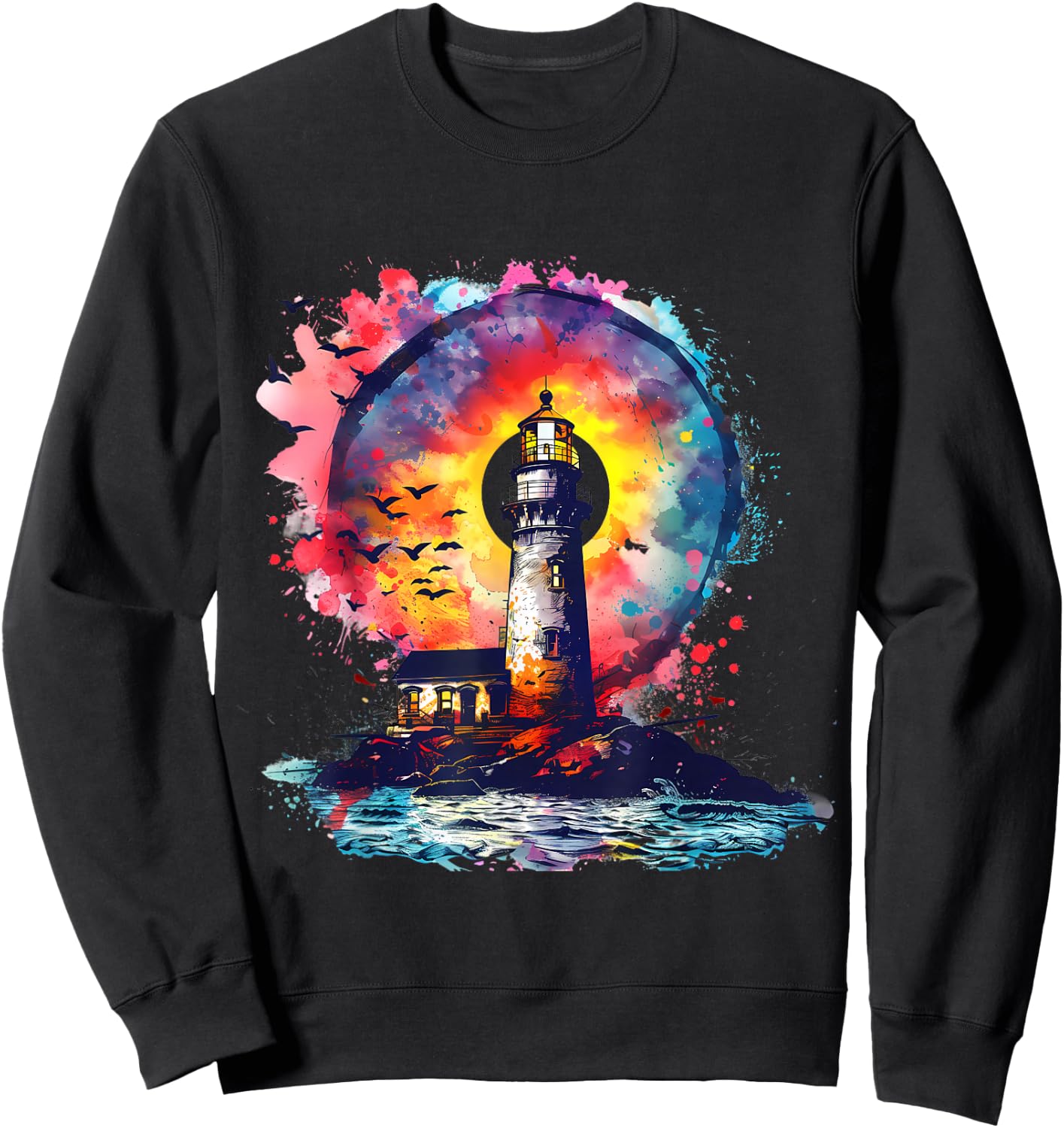 Light House Seaside House Sailing Boating Sea Lighthouse Sweatshirt - Sweatshirt | Black