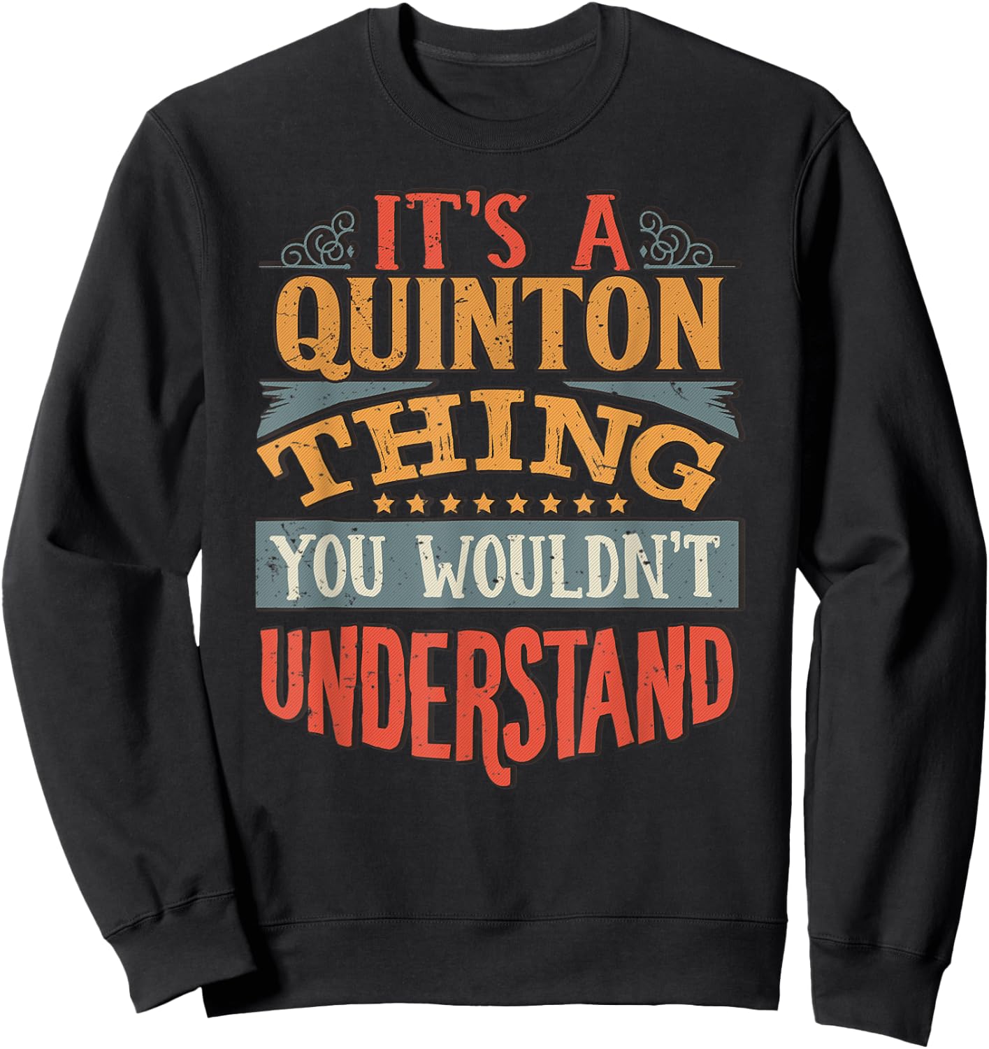 Quinton Name Sweatshirt - Sweatshirt | Black