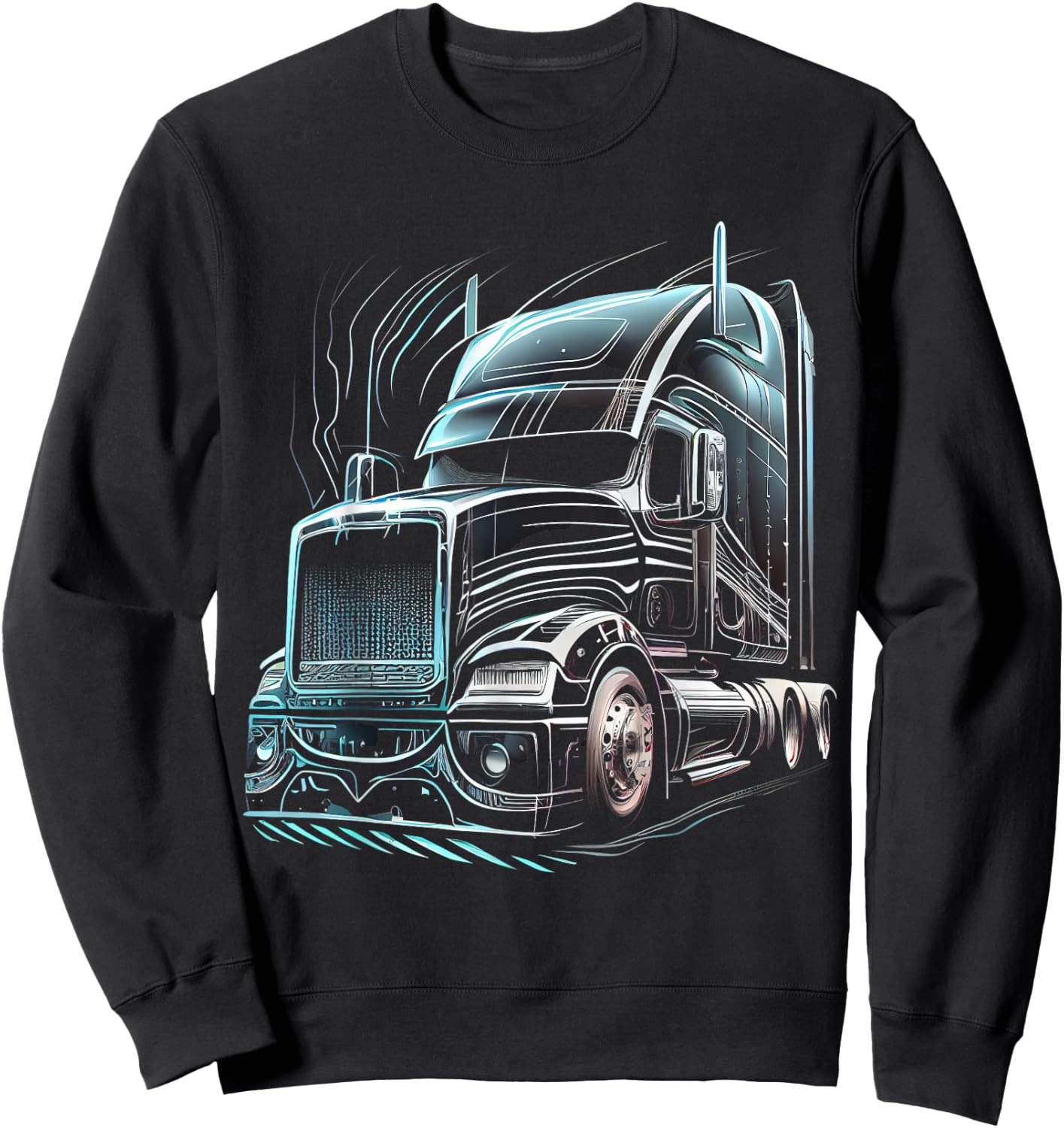 Truck Driver 18 Wheeler Trucker Gift Sweatshirt - Sweatshirt | Black
