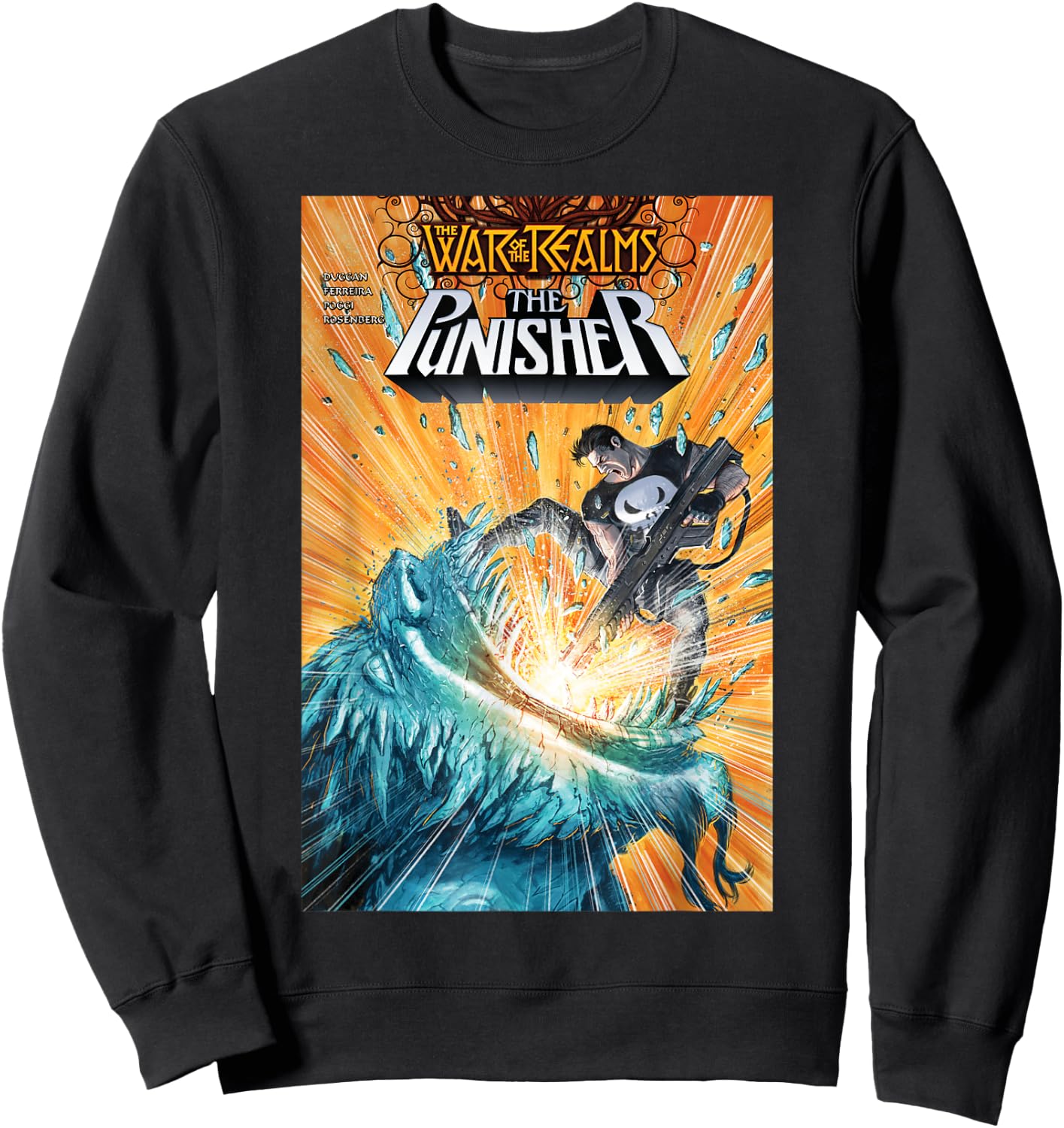 Marvel The Punisher Avenger Of Midgard Comic Book Cover Sweatshirt - Sweatshirt | Black