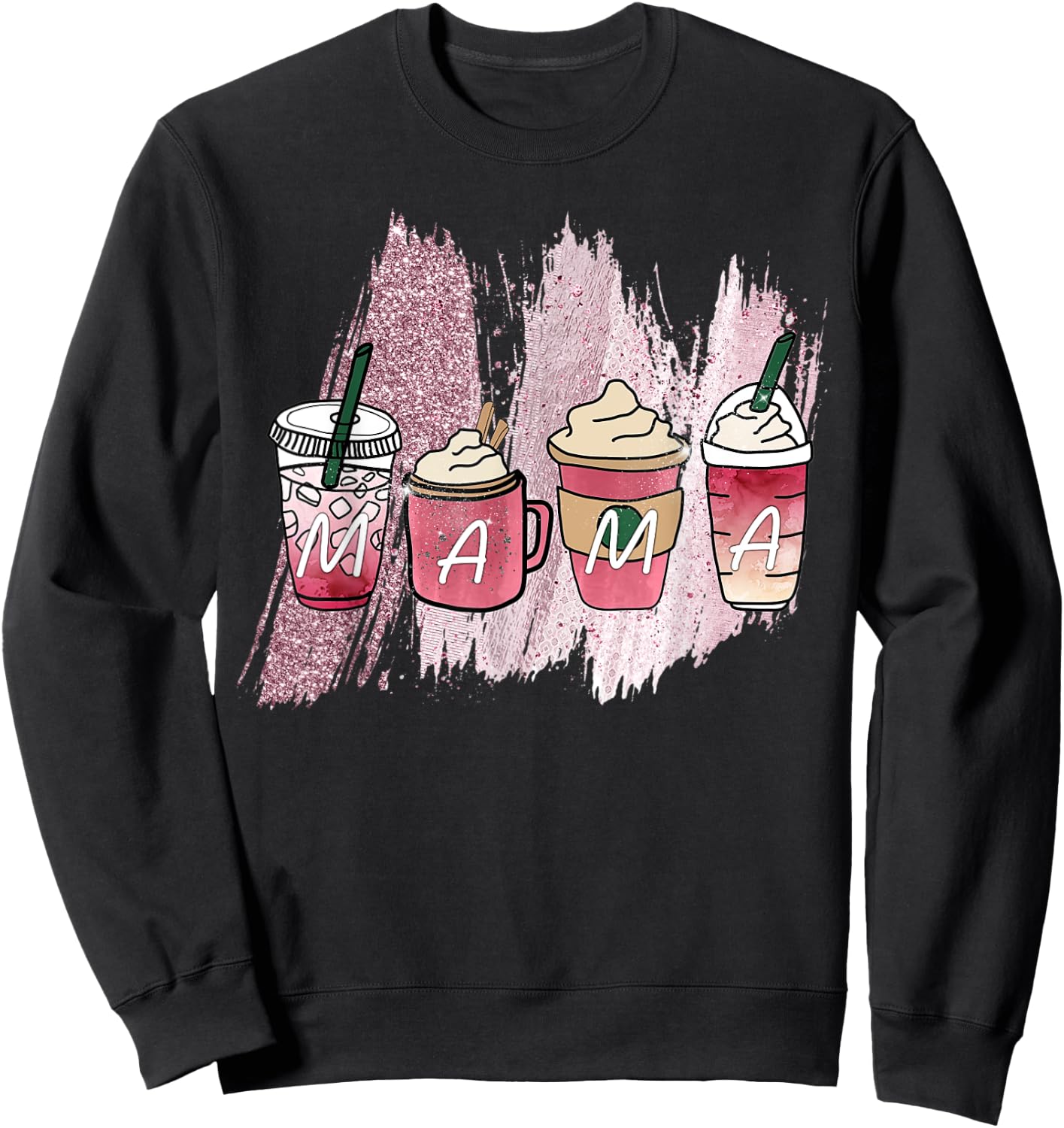Cute Coffee Mama Love Mama Gift Sweatshirt - Sweatshirt | Black