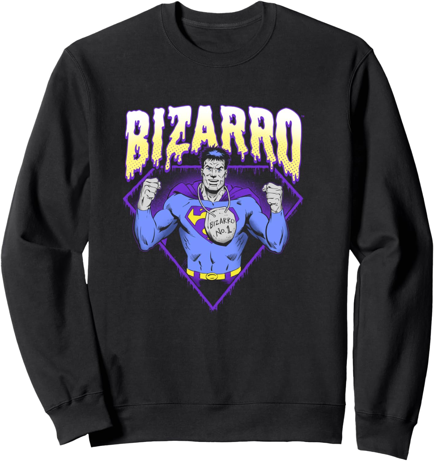 DC Comics Halloween Bizarro Purple Drip Sweatshirt - Sweatshirt | Black