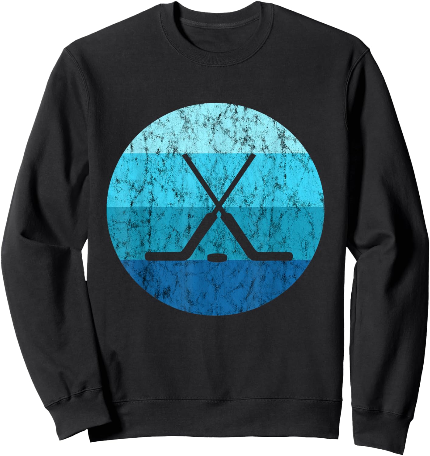 Ice Hockey Stick Hockey Sport Retro Vintage Ocean Water Sweatshirt - Sweatshirt | Black