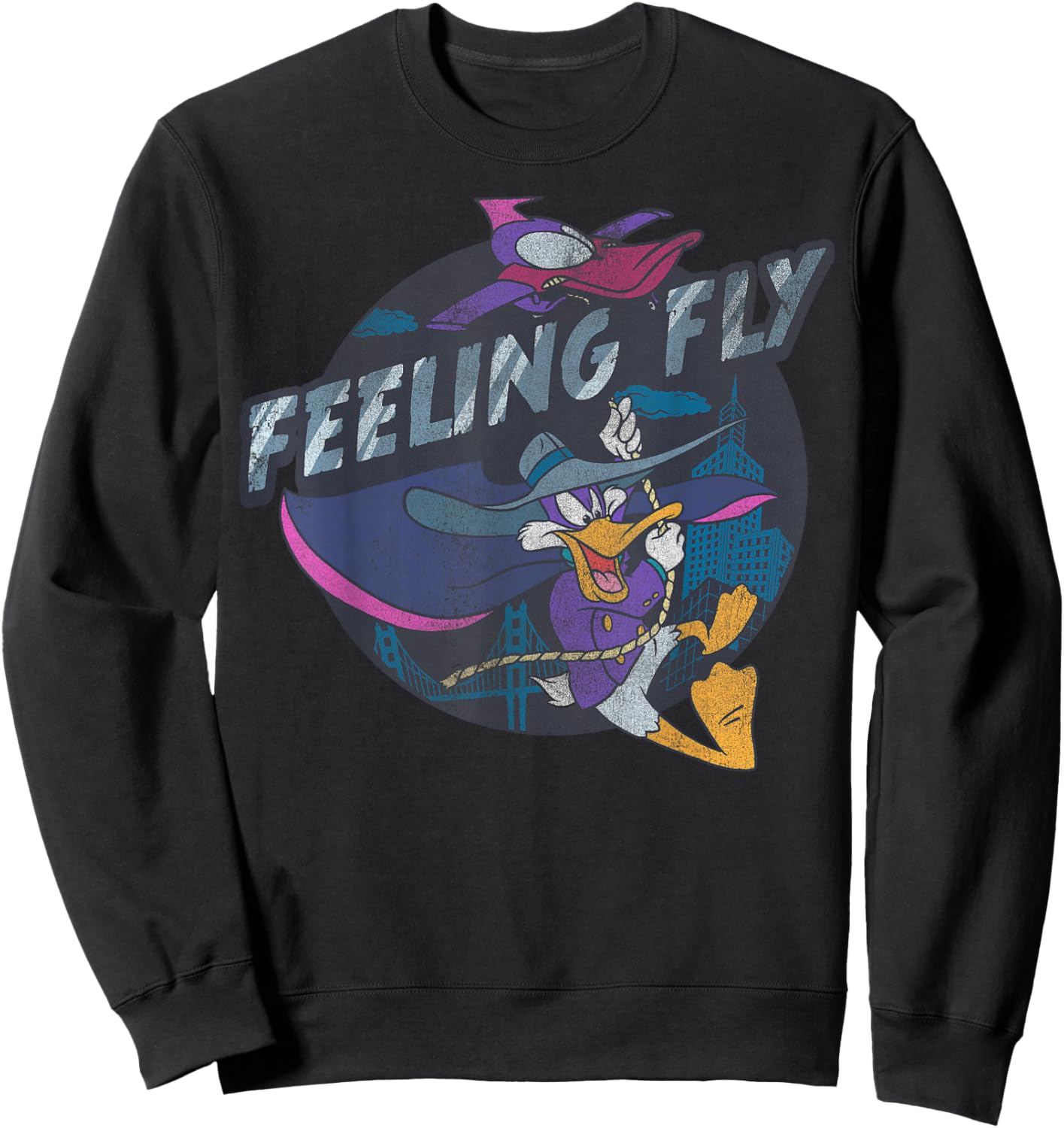Disney Darkwing Duck Feeling Fly Portrait Sweatshirt - Sweatshirt | Black